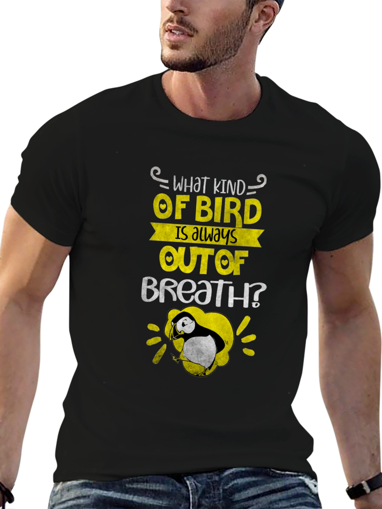 Out of Breath Puffin Joke T-Shirt