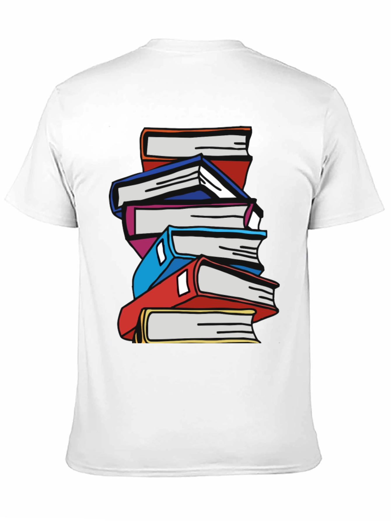 Stacked Books Graphic T-Shirt - Black
