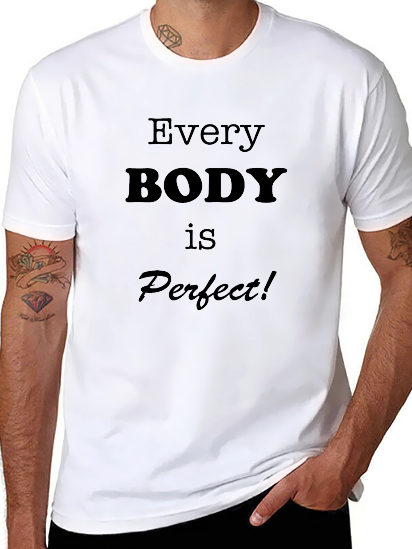 Every Body is Perfect T-Shirt - Black Crew Neck