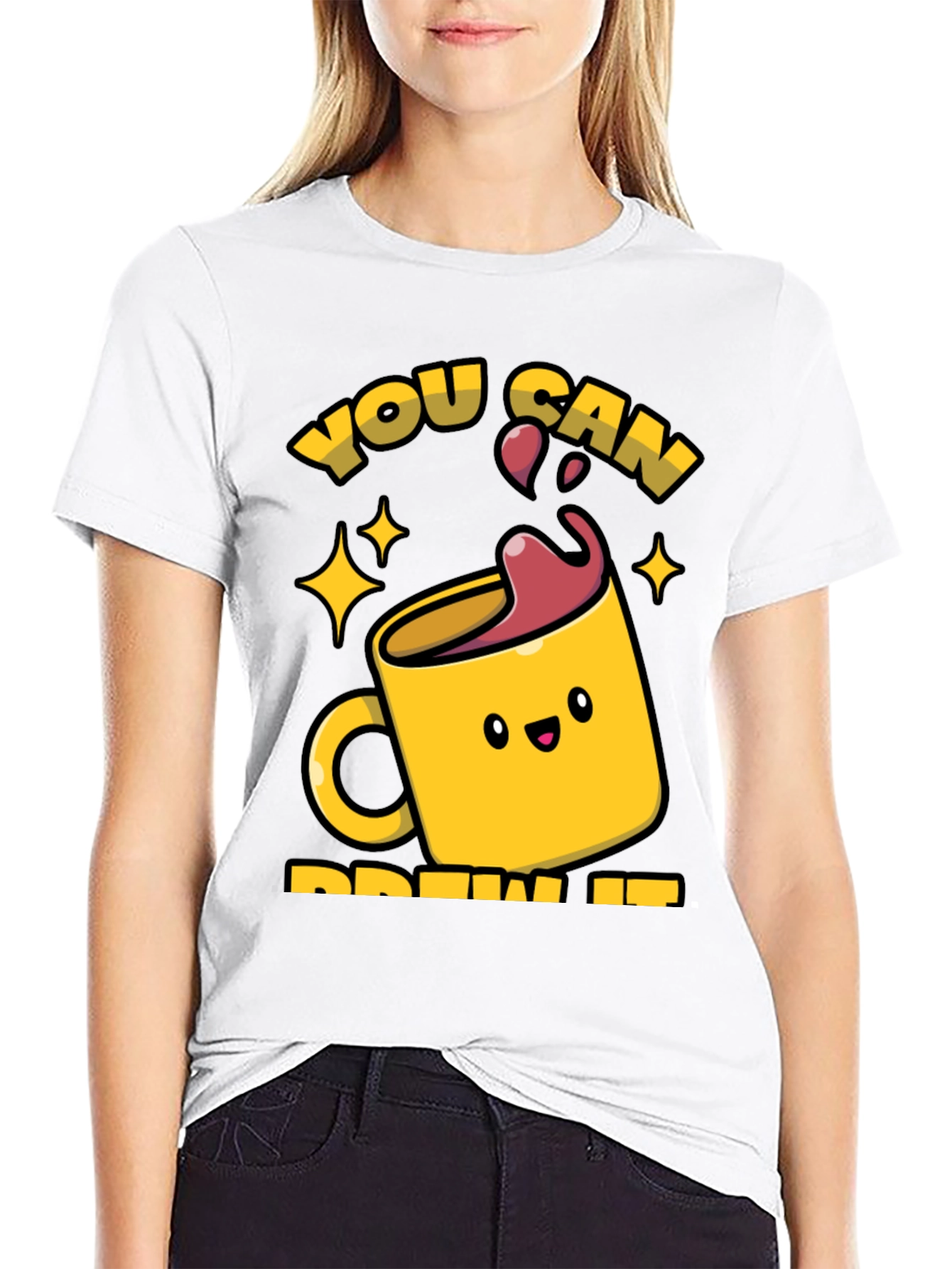 Brew It! Black Graphic Tee for Coffee Lovers
