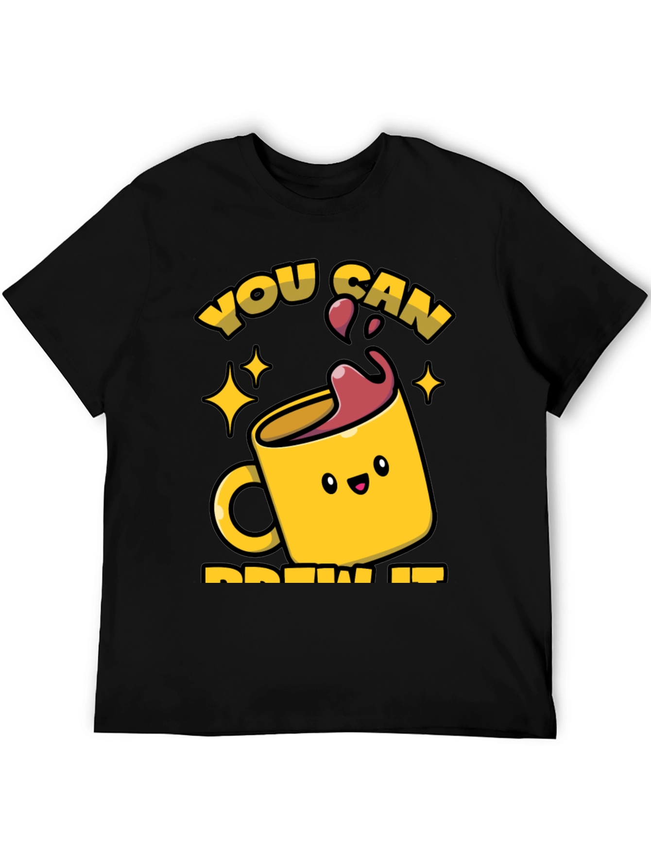 Brew It! Black Graphic Tee for Coffee Lovers