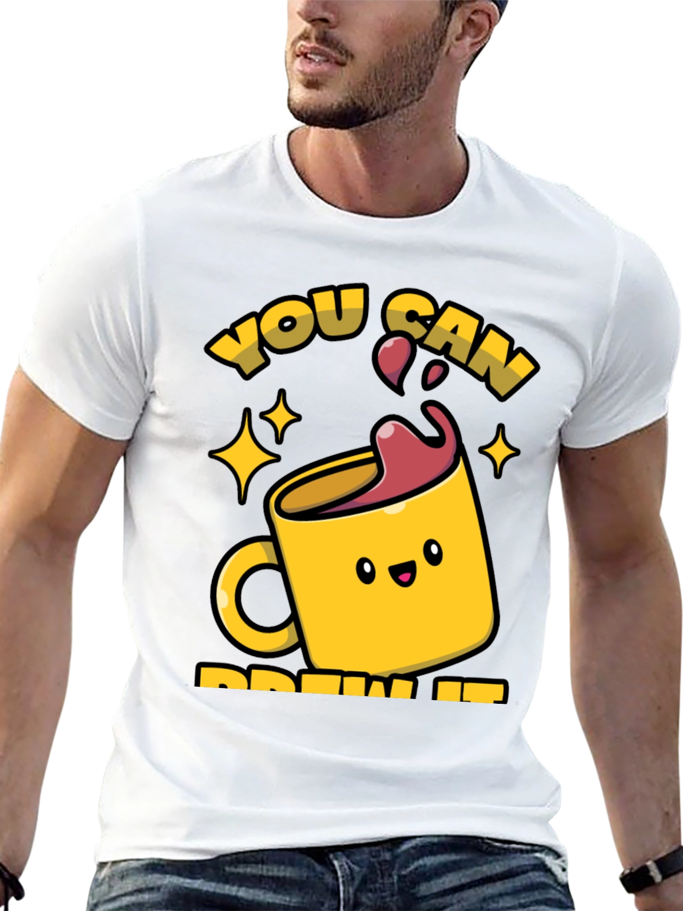 Brew It! Black Graphic Tee for Coffee Lovers