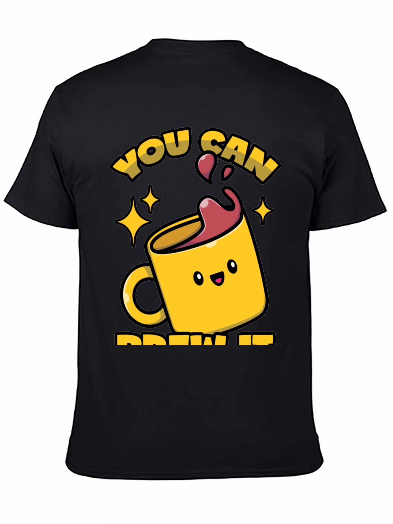Brew It! Black Graphic Tee for Coffee Lovers