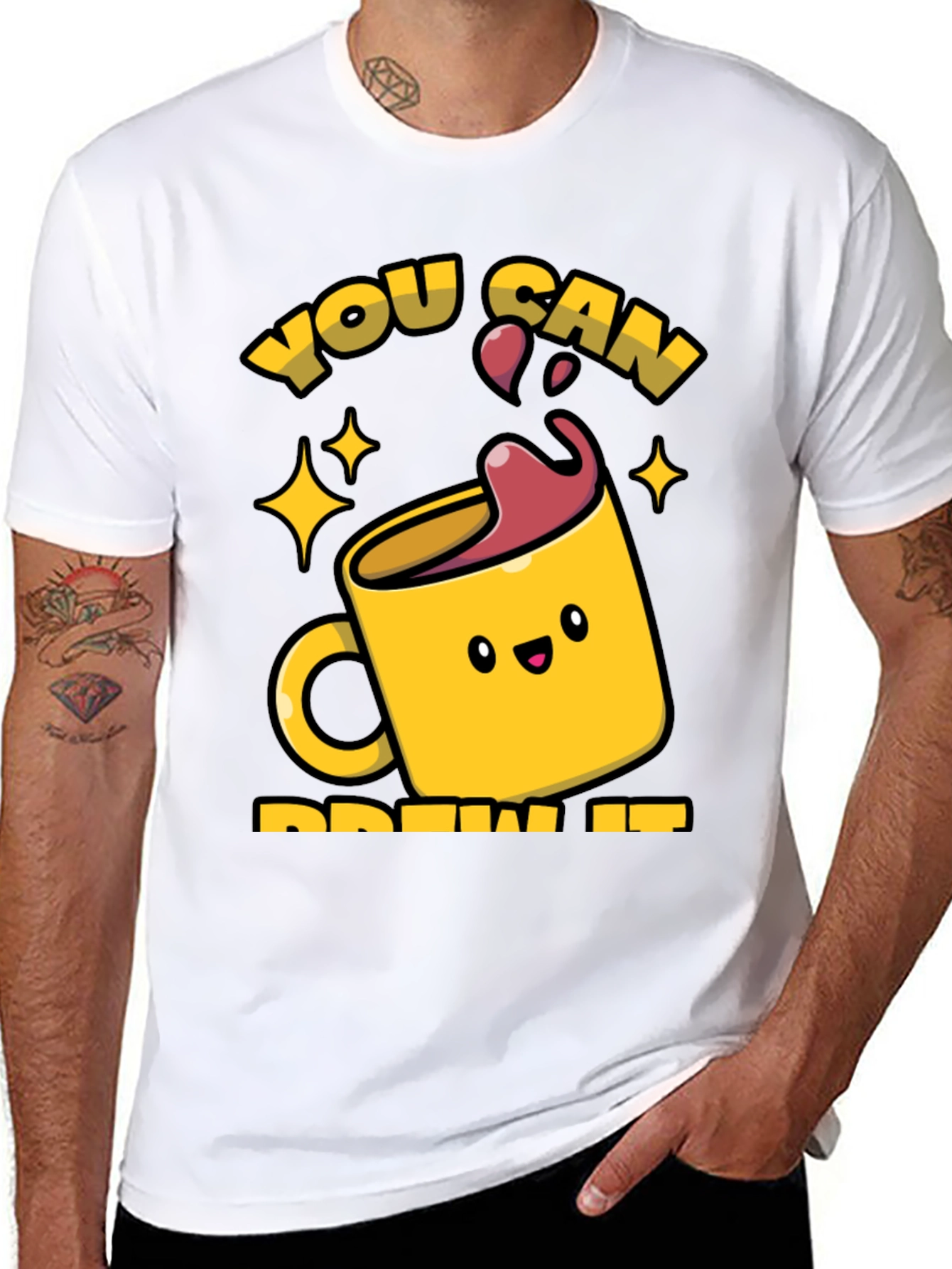 Brew It! Black Graphic Tee for Coffee Lovers