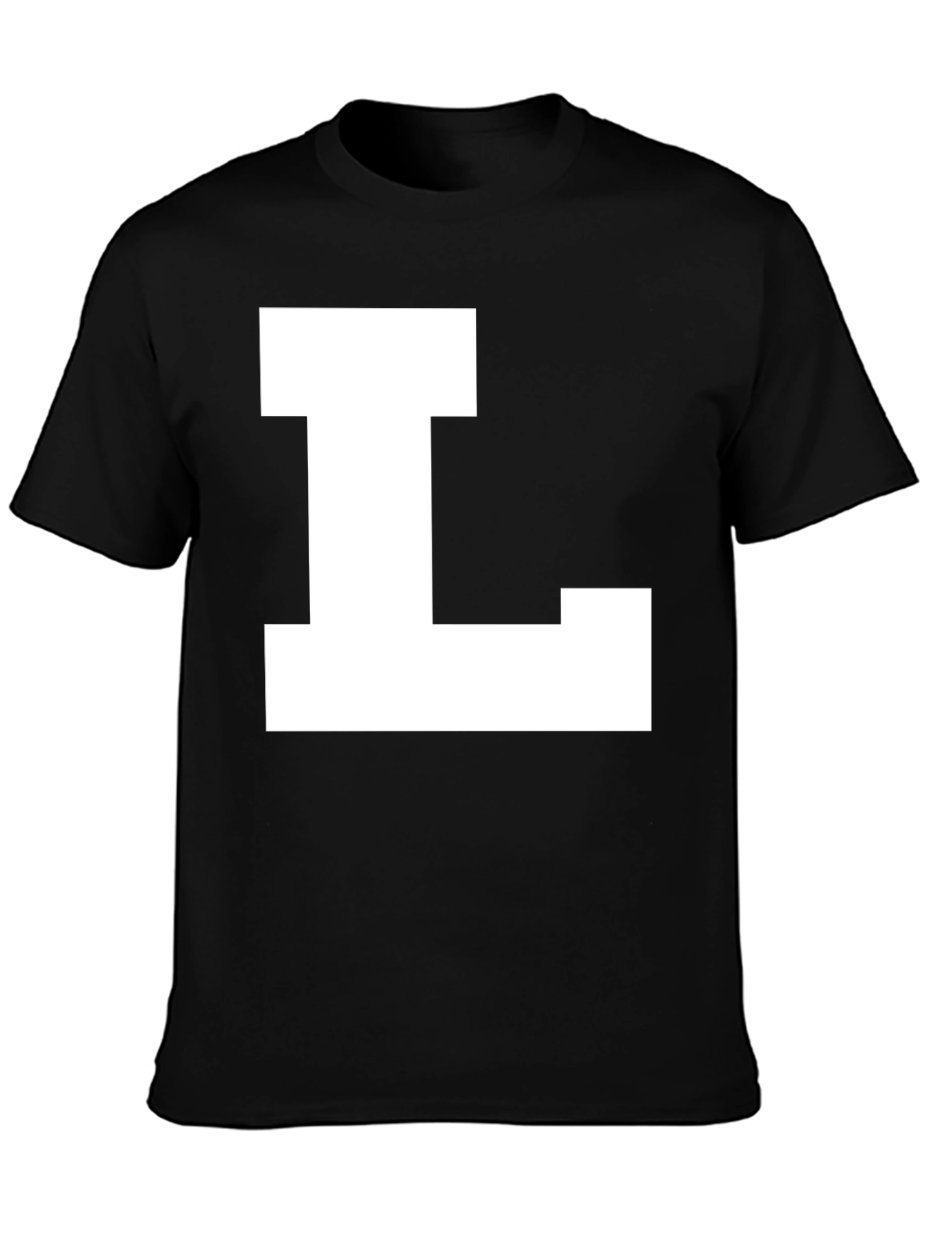 Bold Letter L Graphic Tee - Black