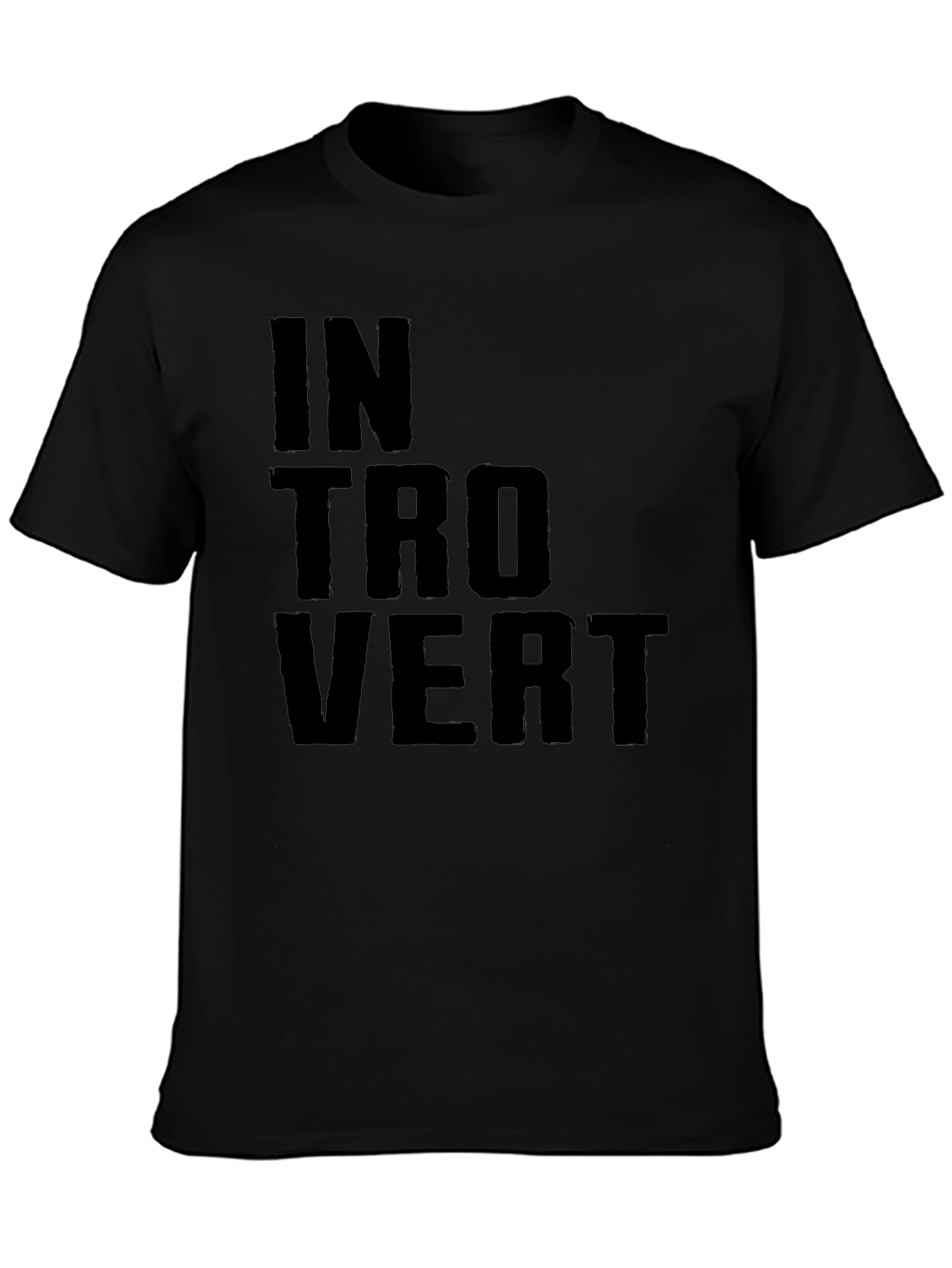 Introvert Graphic T-Shirt - Black Crew Neck Tee