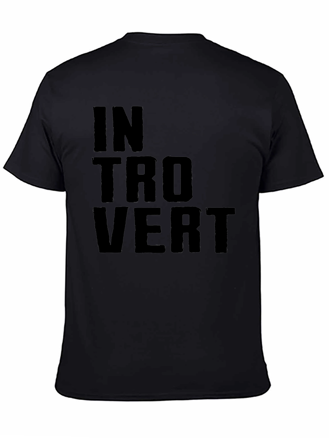 Introvert Graphic T-Shirt - Black Crew Neck Tee