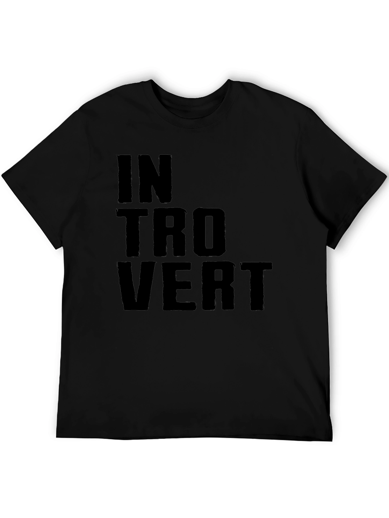 Introvert Graphic T-Shirt - Black Crew Neck Tee