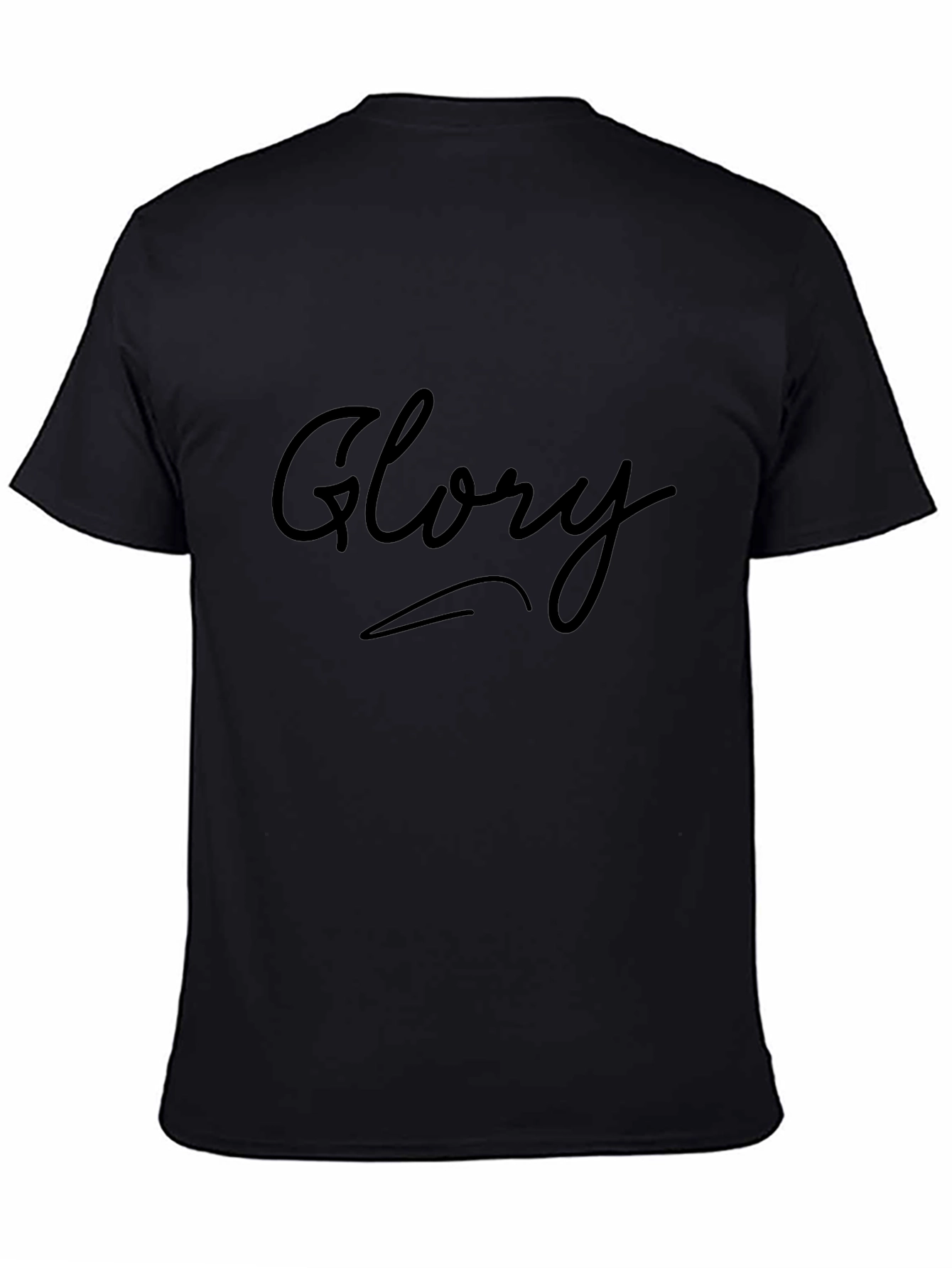 Glory Script Black T-Shirt - Casual Cotton Tee