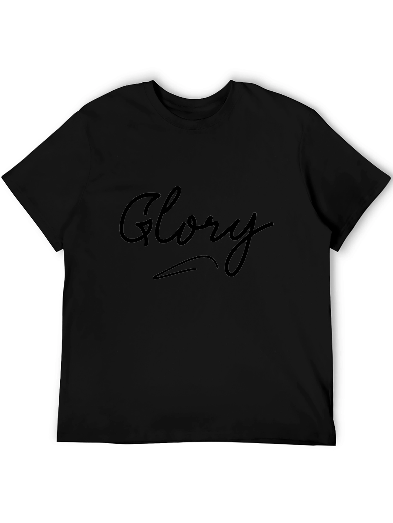 Glory Script Black T-Shirt - Casual Cotton Tee