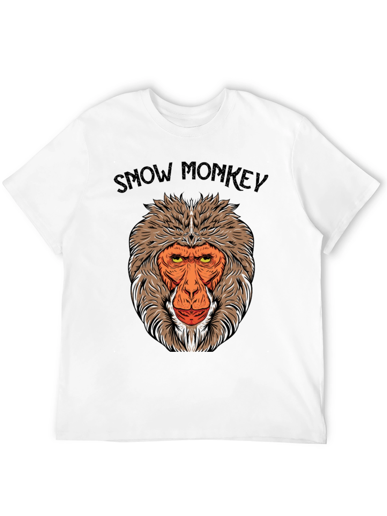 Snow Monkey Graphic Tee - Black Crew Neck T-Shirt