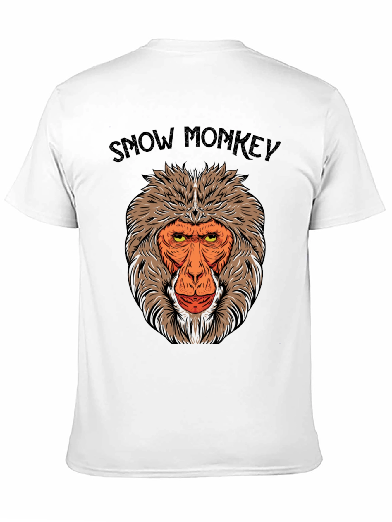 Snow Monkey Graphic Tee - Black Crew Neck T-Shirt