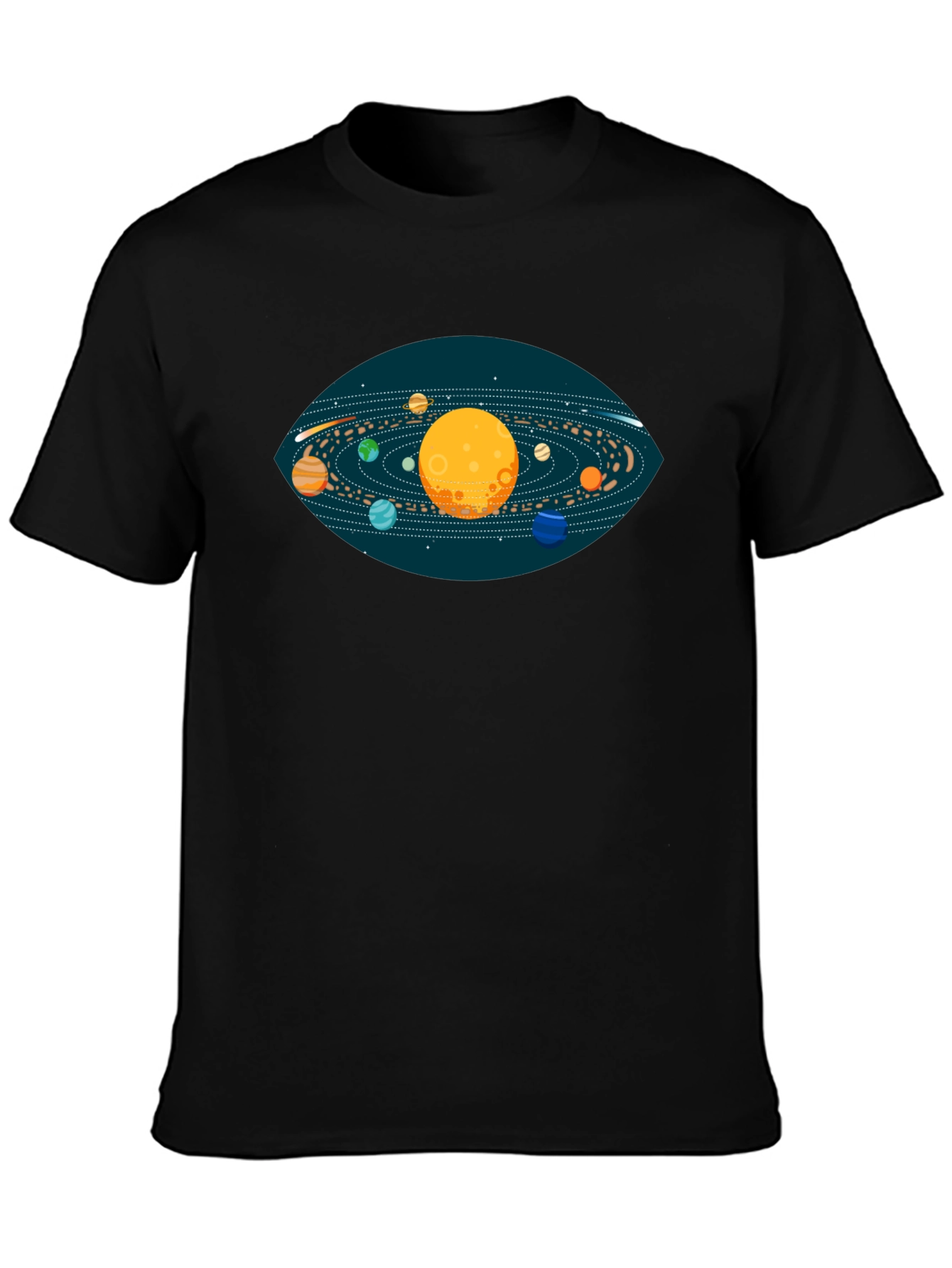 Solar System Graphic T-Shirt - Black