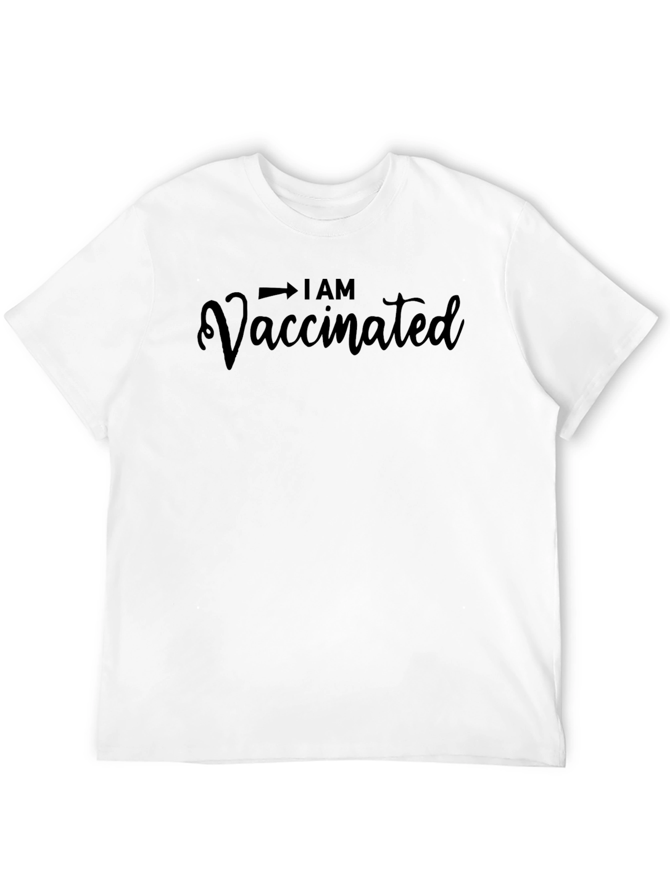 I Am Vaccinated Graphic Tee - Black T-Shirt