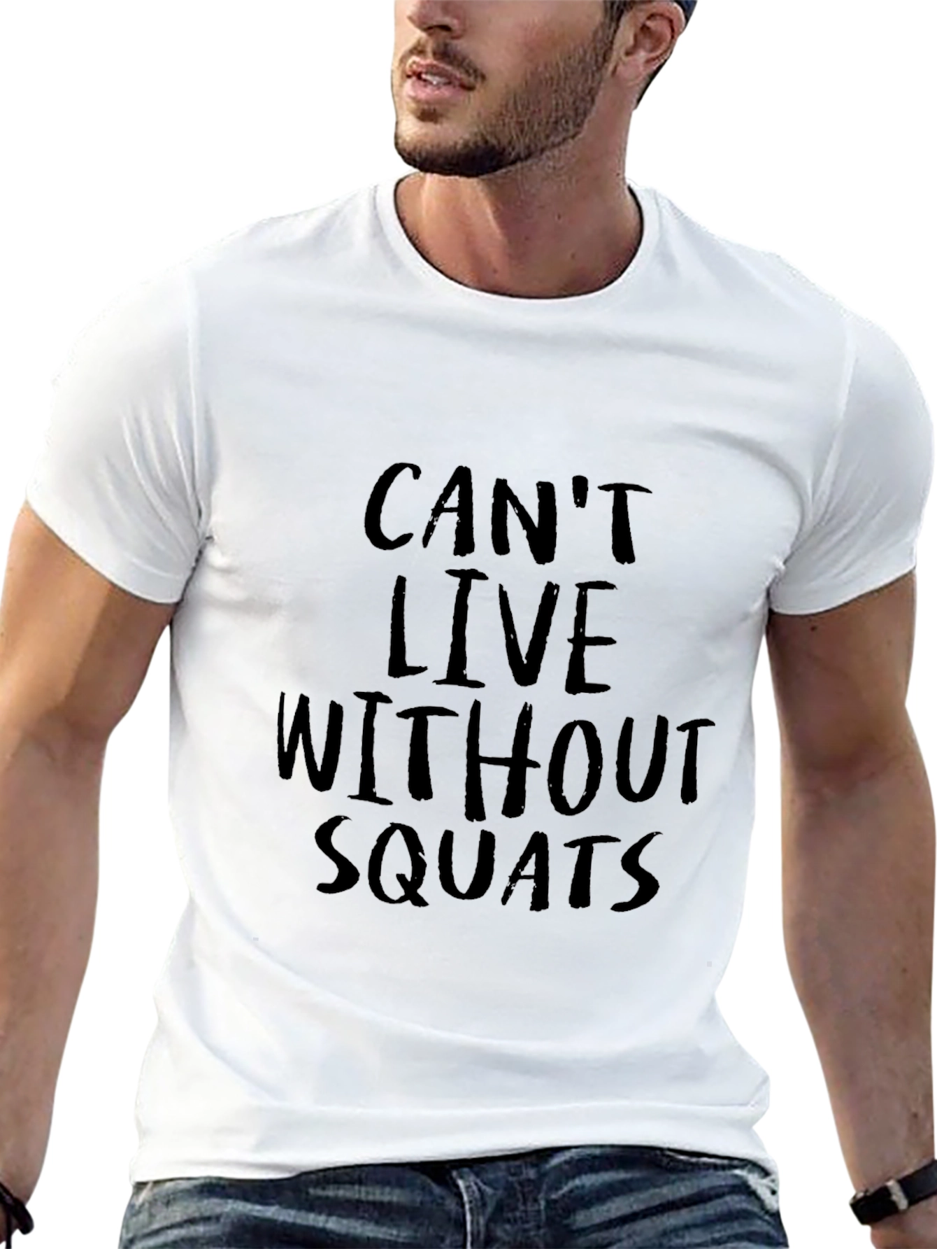 Cant Live Without Squats Black Graphic Tee