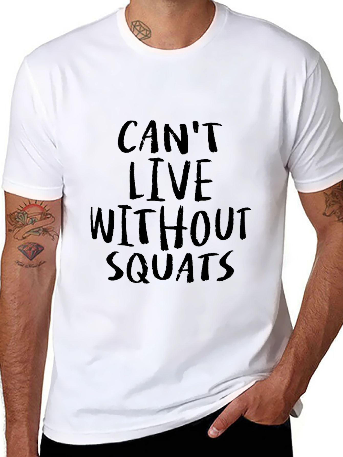 Cant Live Without Squats Black Graphic Tee