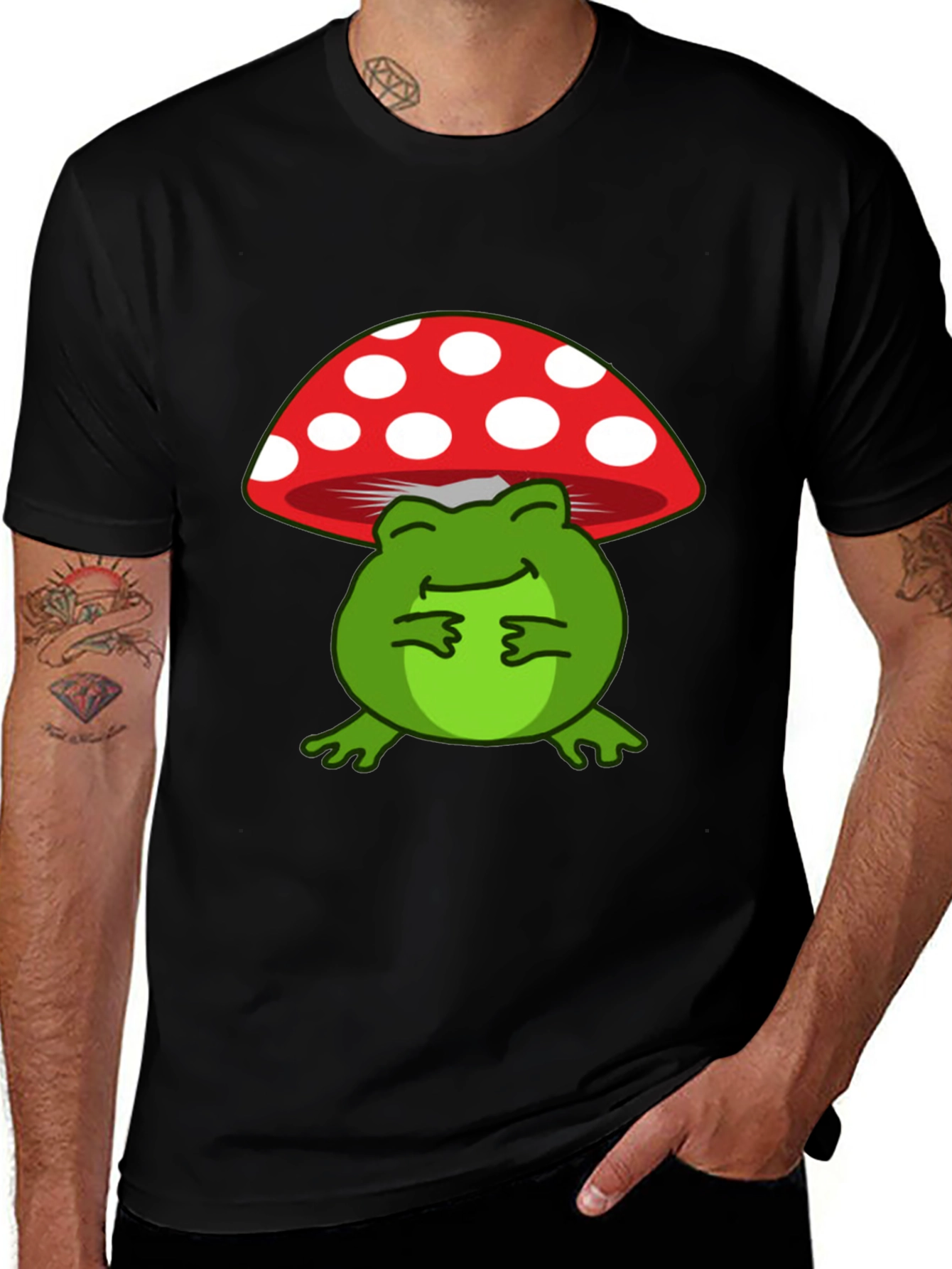 Frog Under Mushroom T-Shirt - Comfy & Stylish