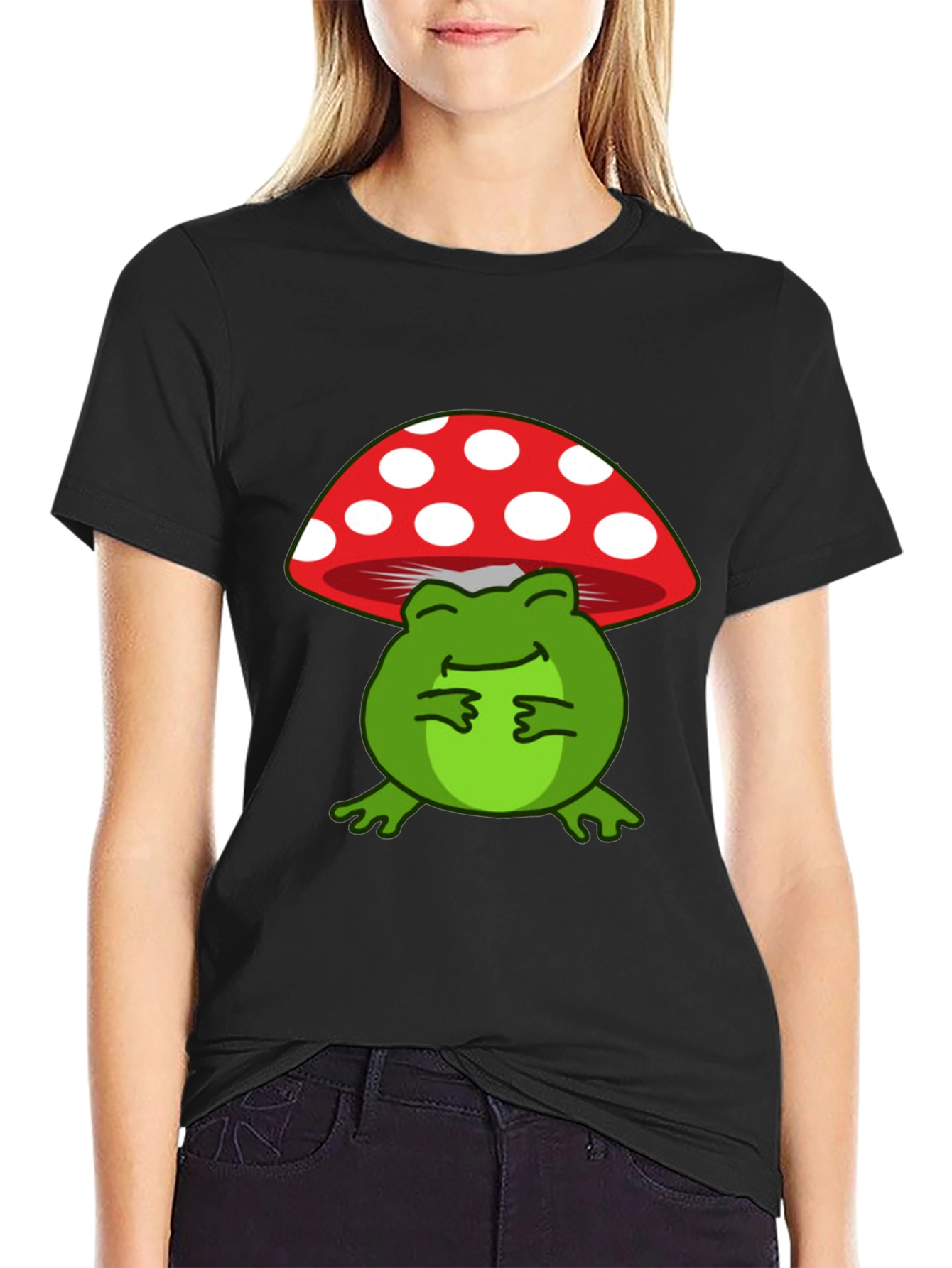 Frog Under Mushroom T-Shirt - Comfy & Stylish