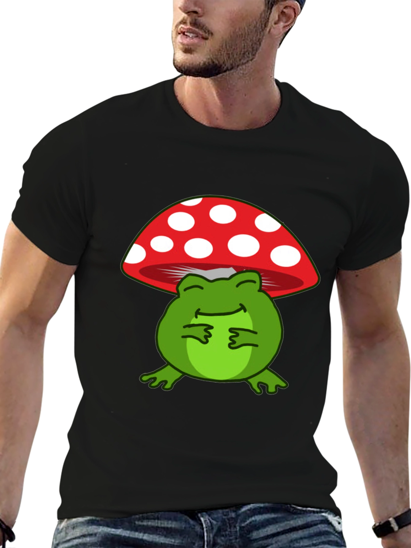 Frog Under Mushroom T-Shirt - Comfy & Stylish