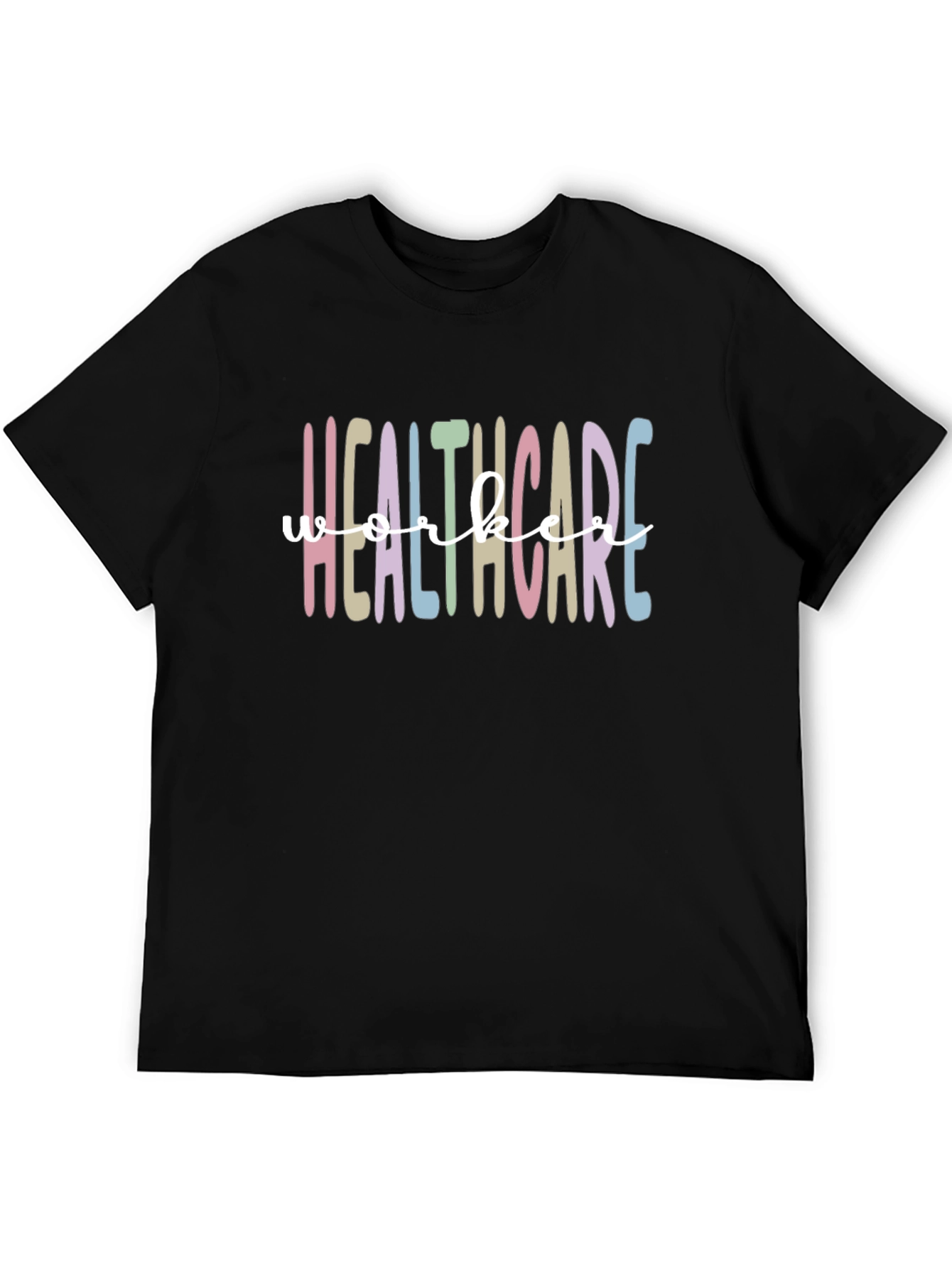 Healthcare Worker Tee - Pastel Rainbow