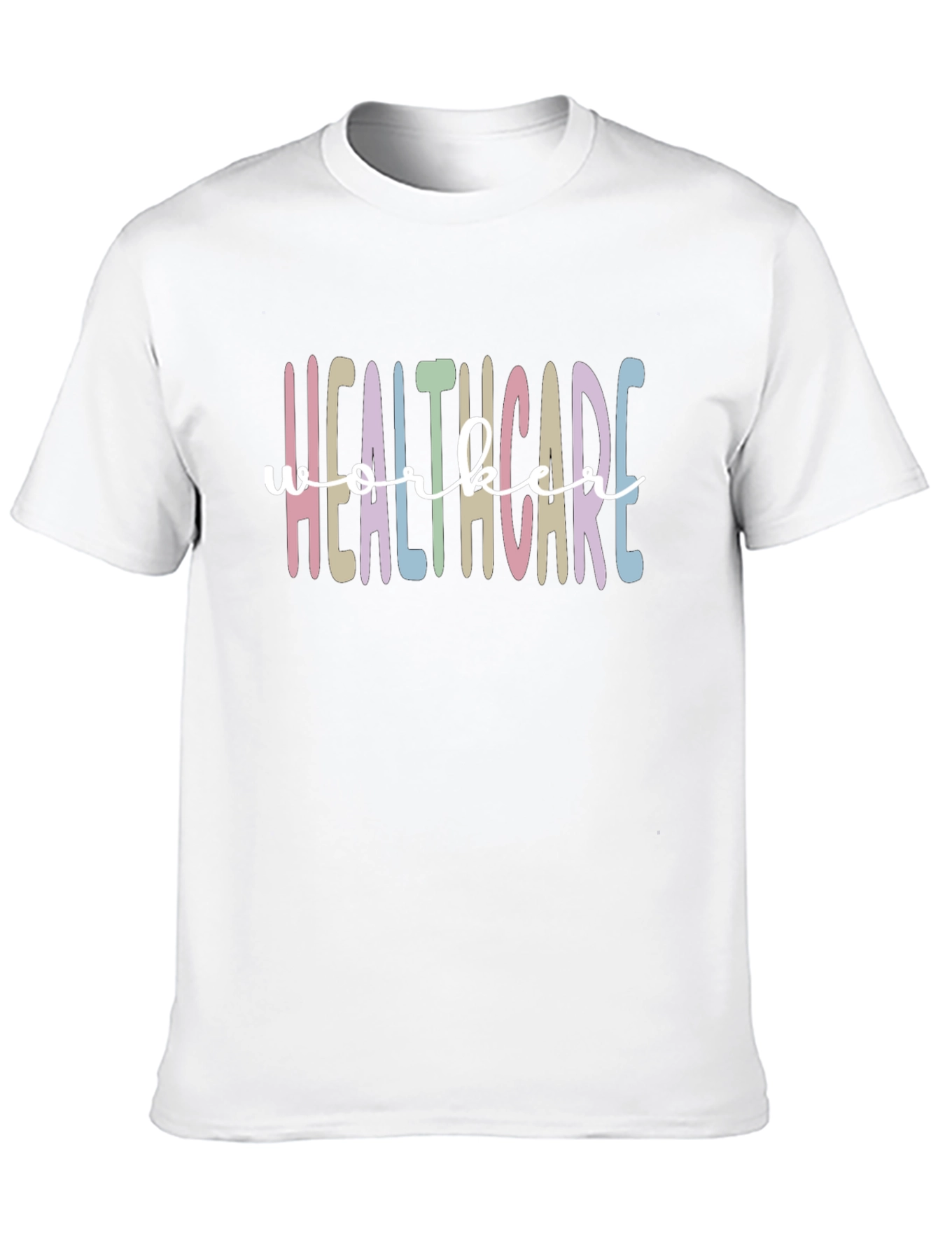 Healthcare Worker Tee - Pastel Rainbow