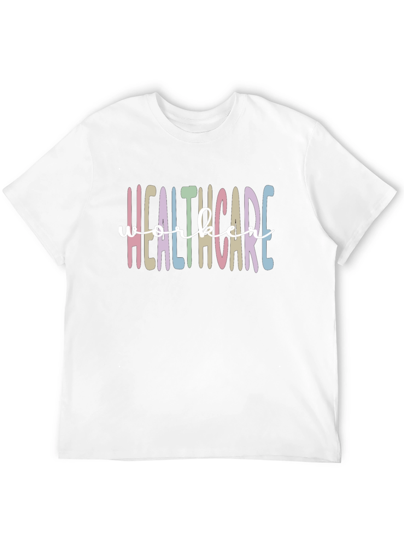 Healthcare Worker Tee - Pastel Rainbow