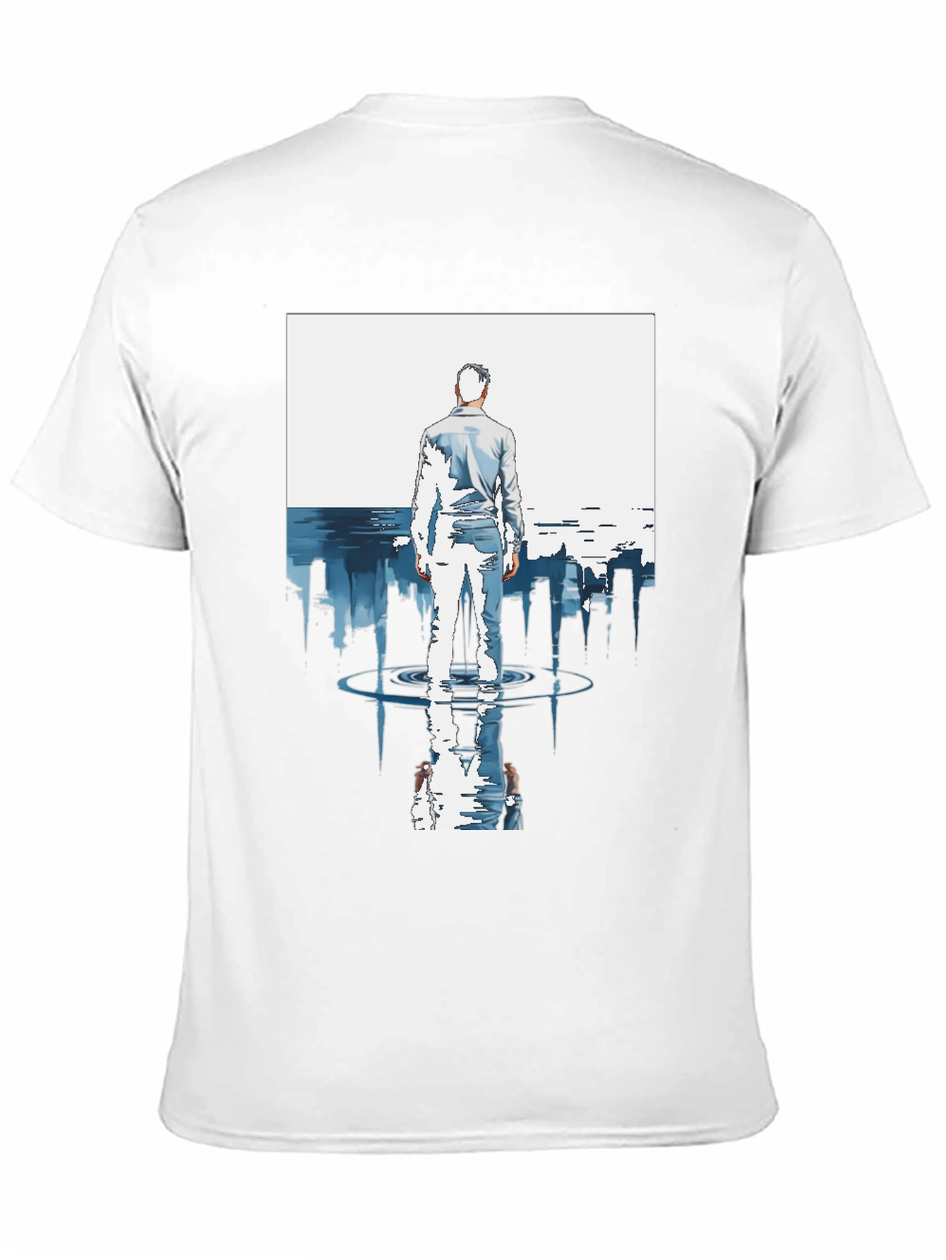 Abstract City Reflection Graphic Black T-Shirt