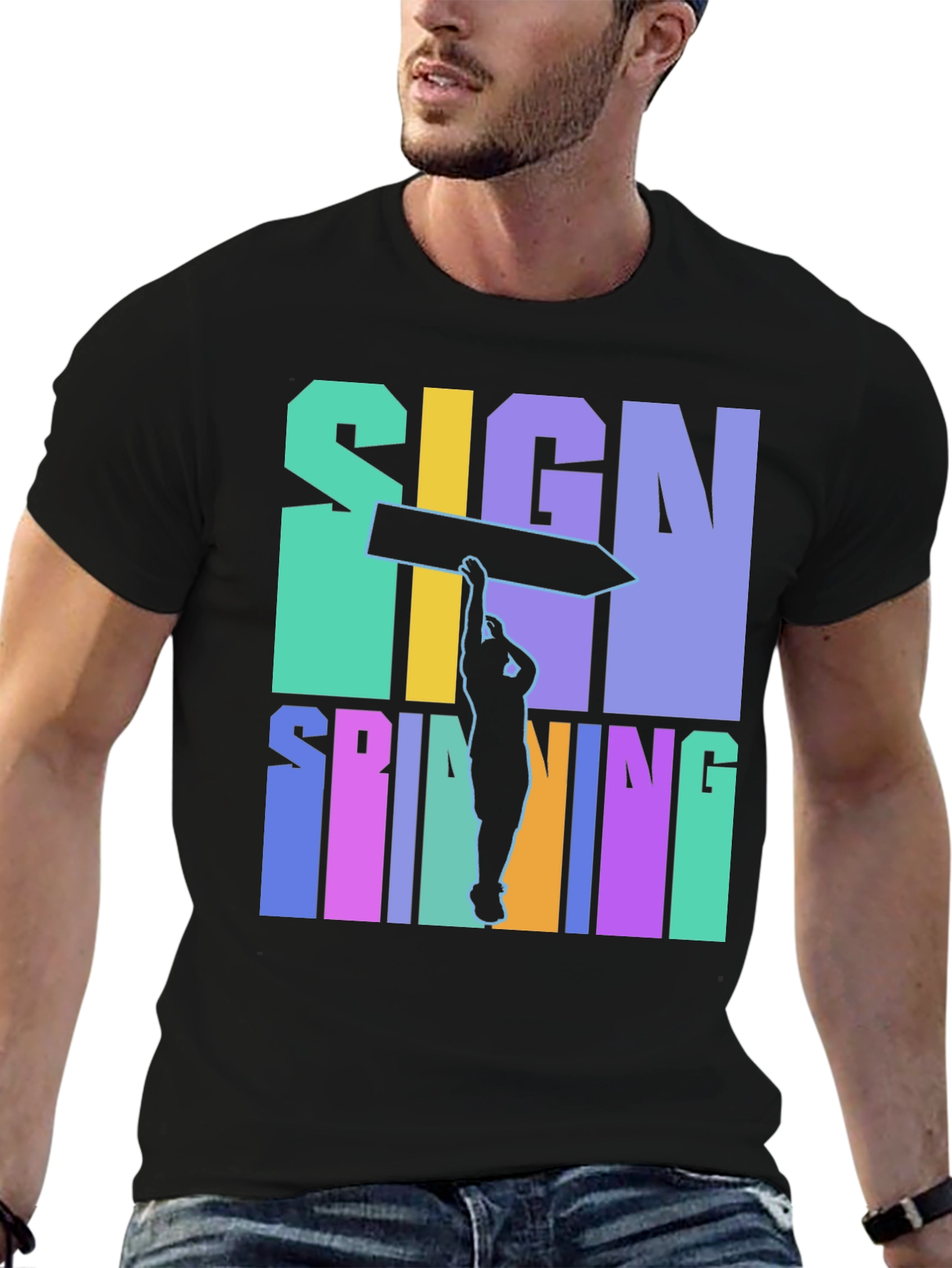Sign Spinning Graphic Tee - Cool & Unique Design