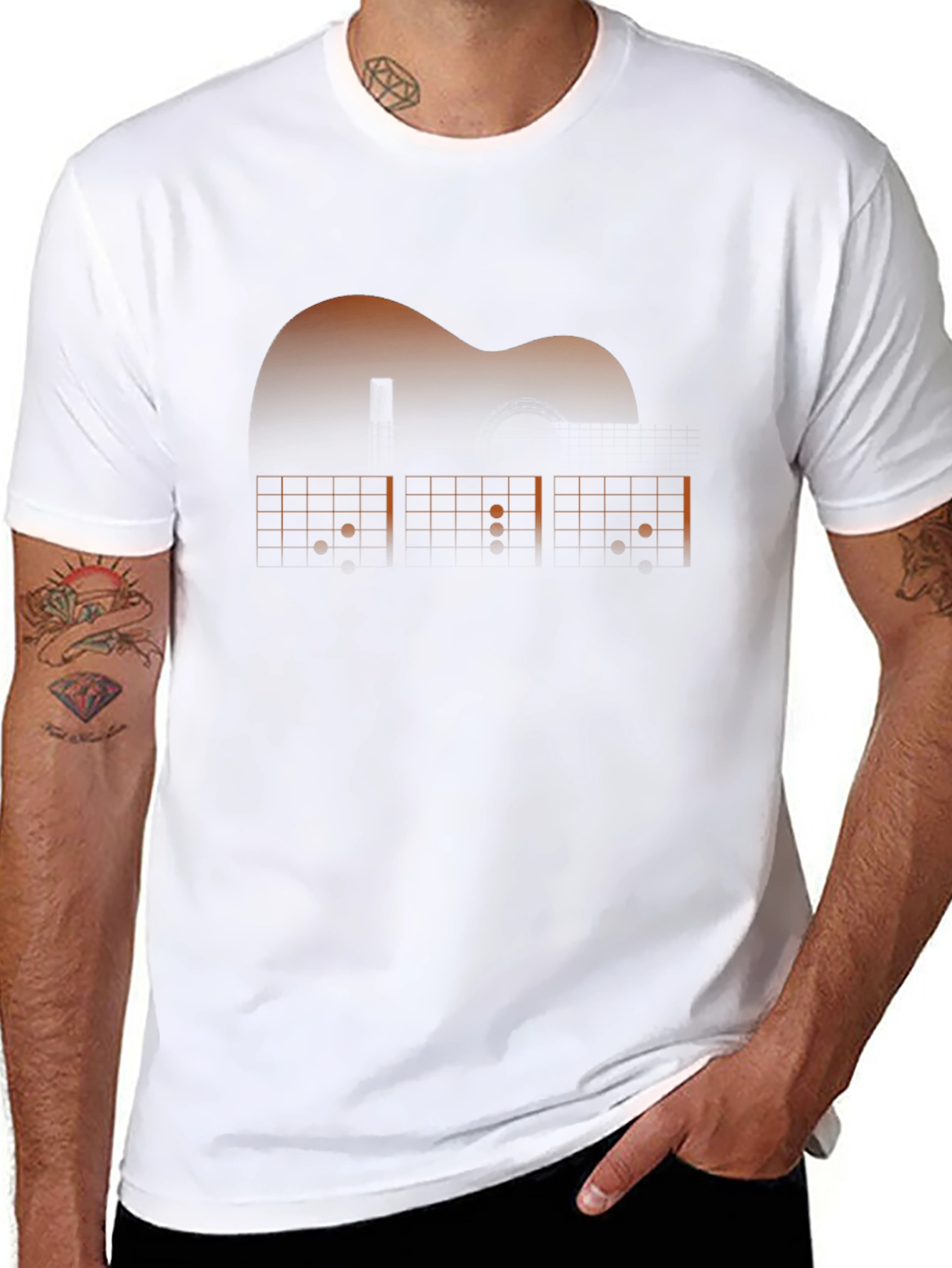 Guitar Chord Graphic Print T-Shirt