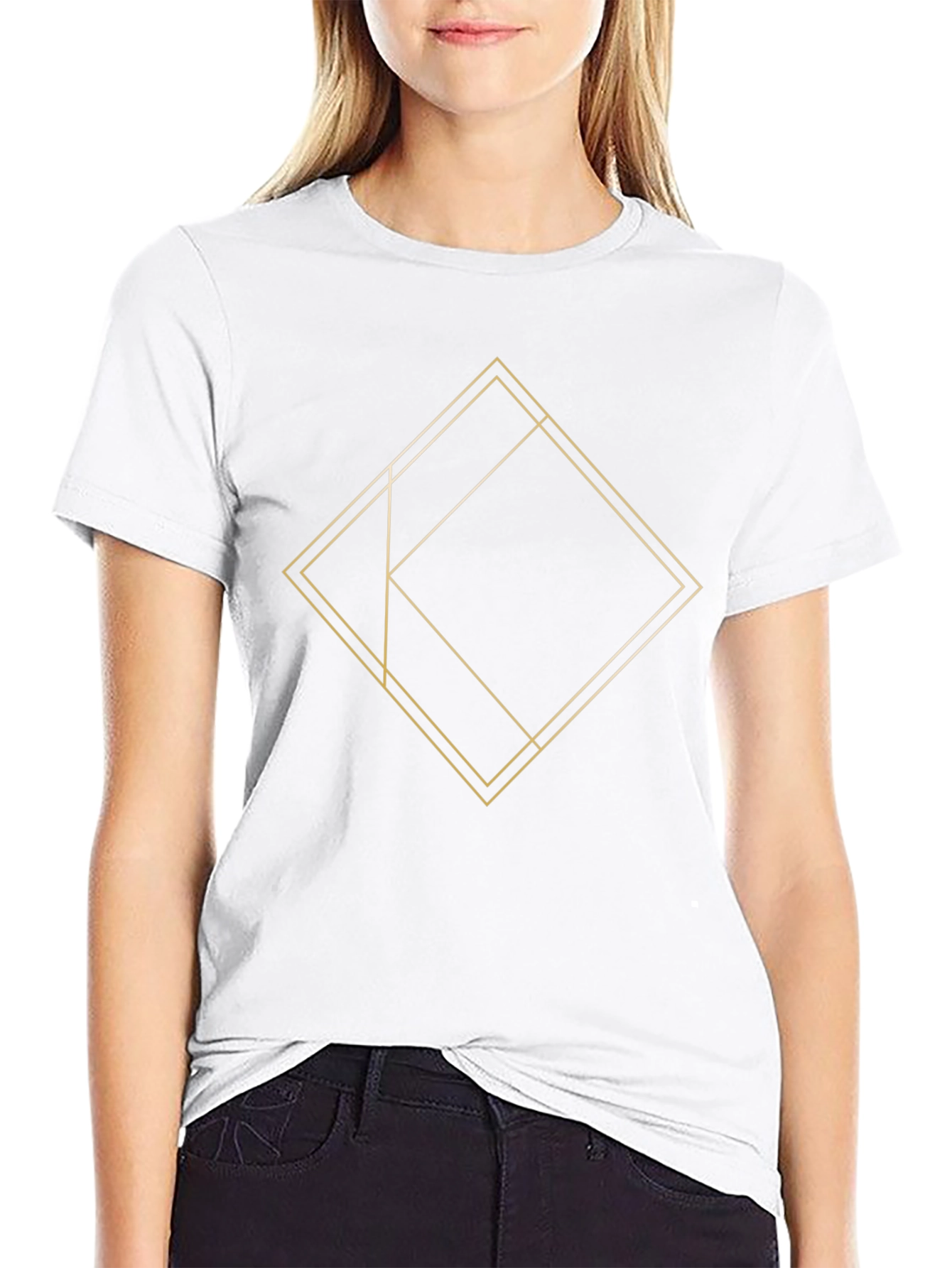 Geometric Line Art Graphic Tee - Modern Design