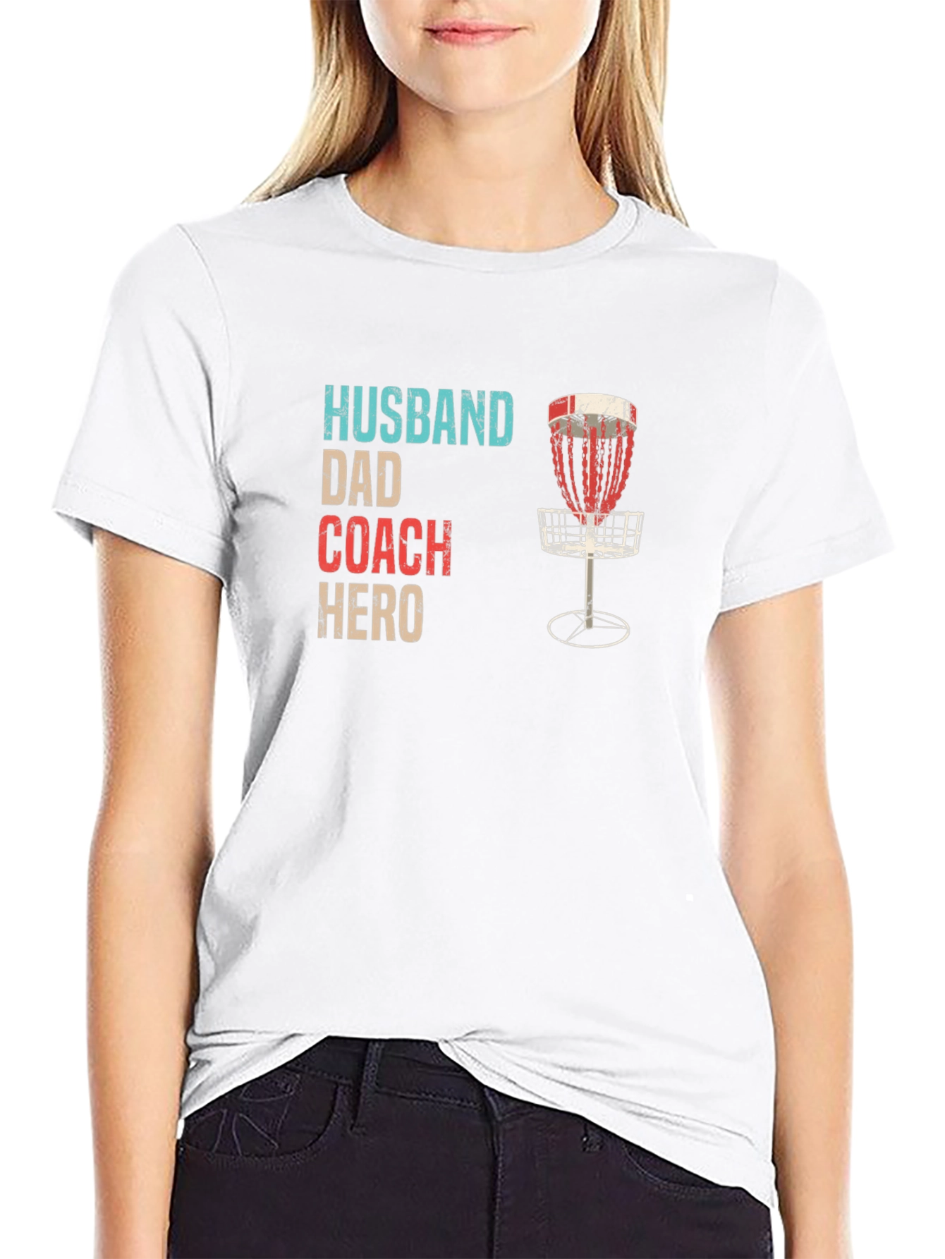 Husband Dad Coach Hero Disc Golf T-Shirt