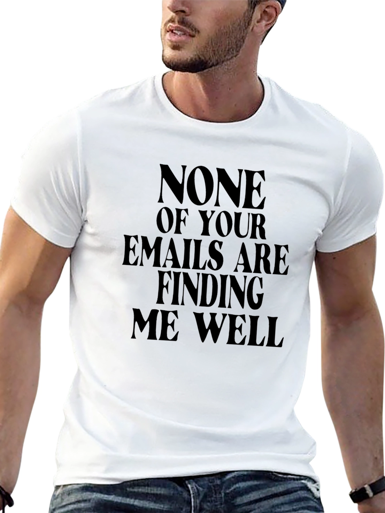 Humorous Emails Finding Me Well Black T-Shirt