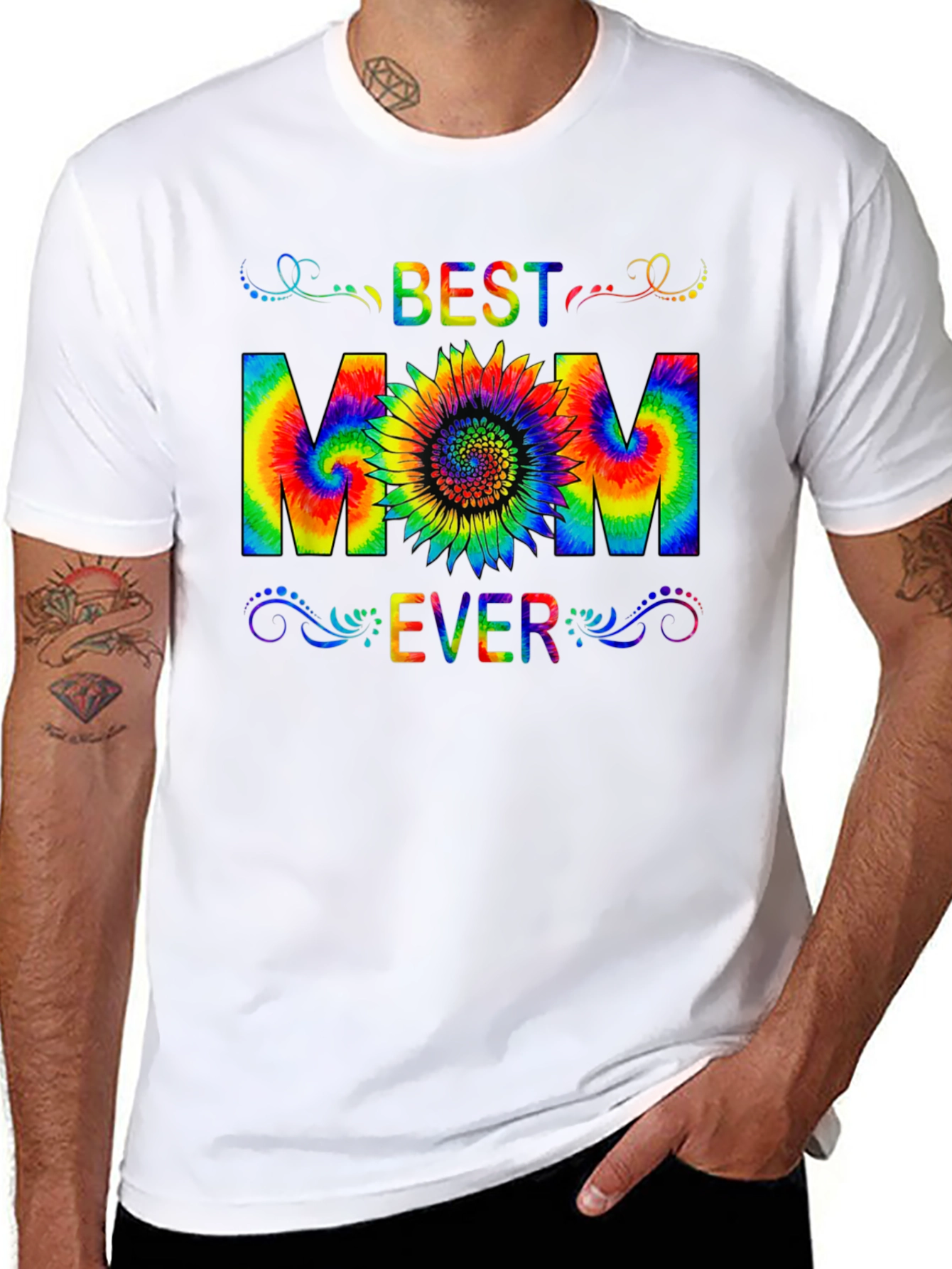 Best Mom Ever Tie-Dye Graphic T-Shirt