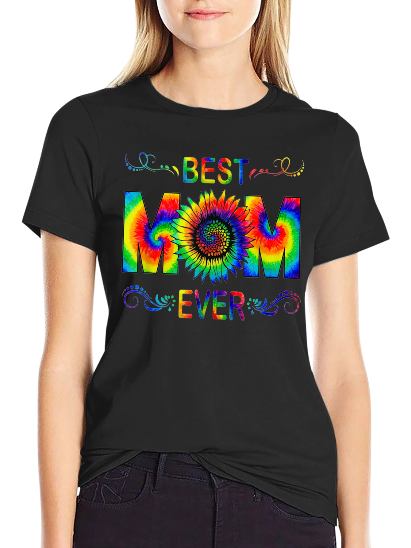 Best Mom Ever Tie-Dye Graphic T-Shirt