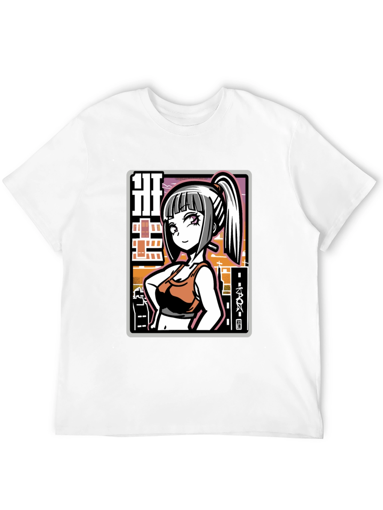 Anime Girl Graphic Black T-Shirt