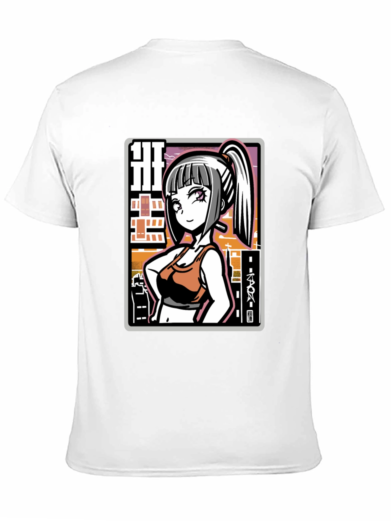 Anime Girl Graphic Black T-Shirt
