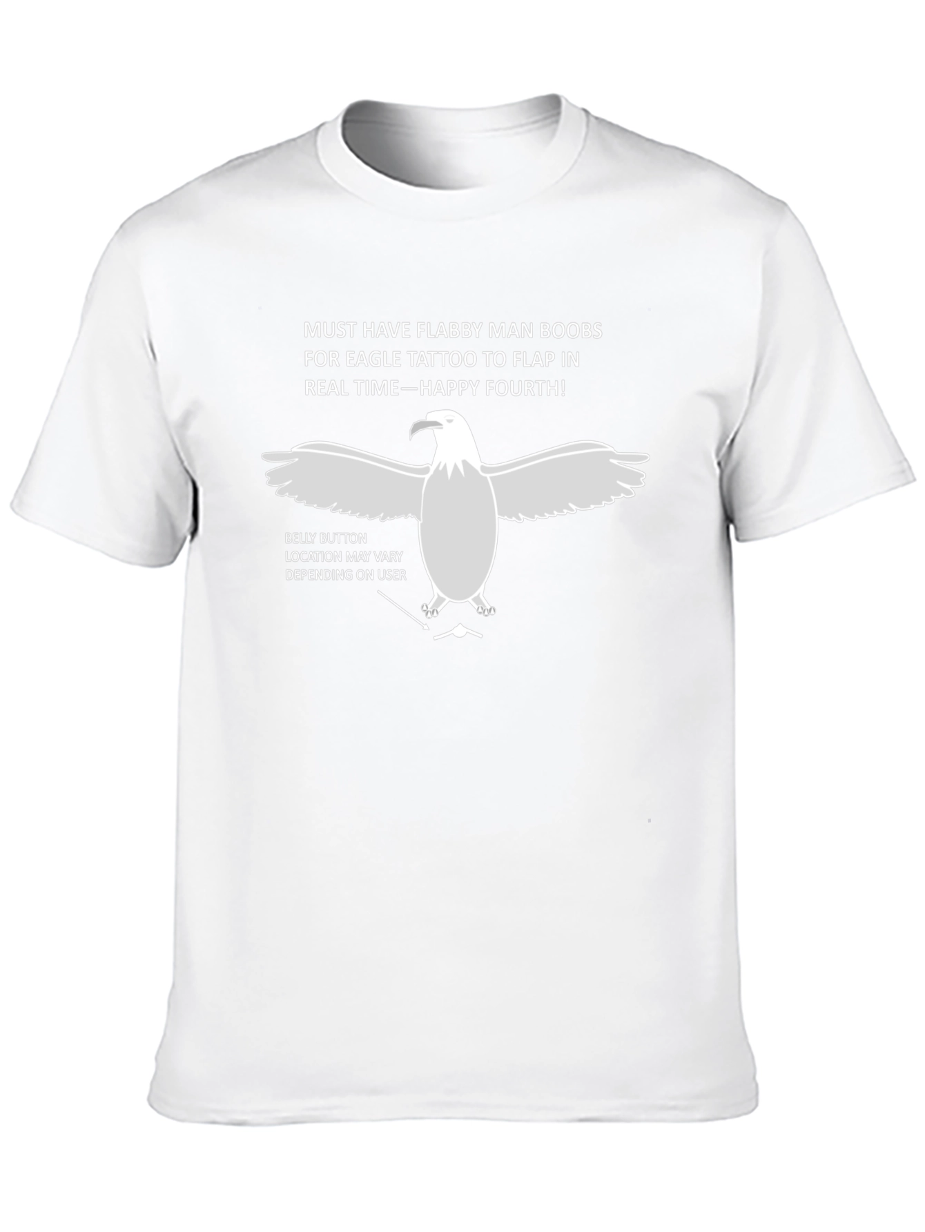 Flabby Man Boobs Eagle Tattoo Funny T-Shirt