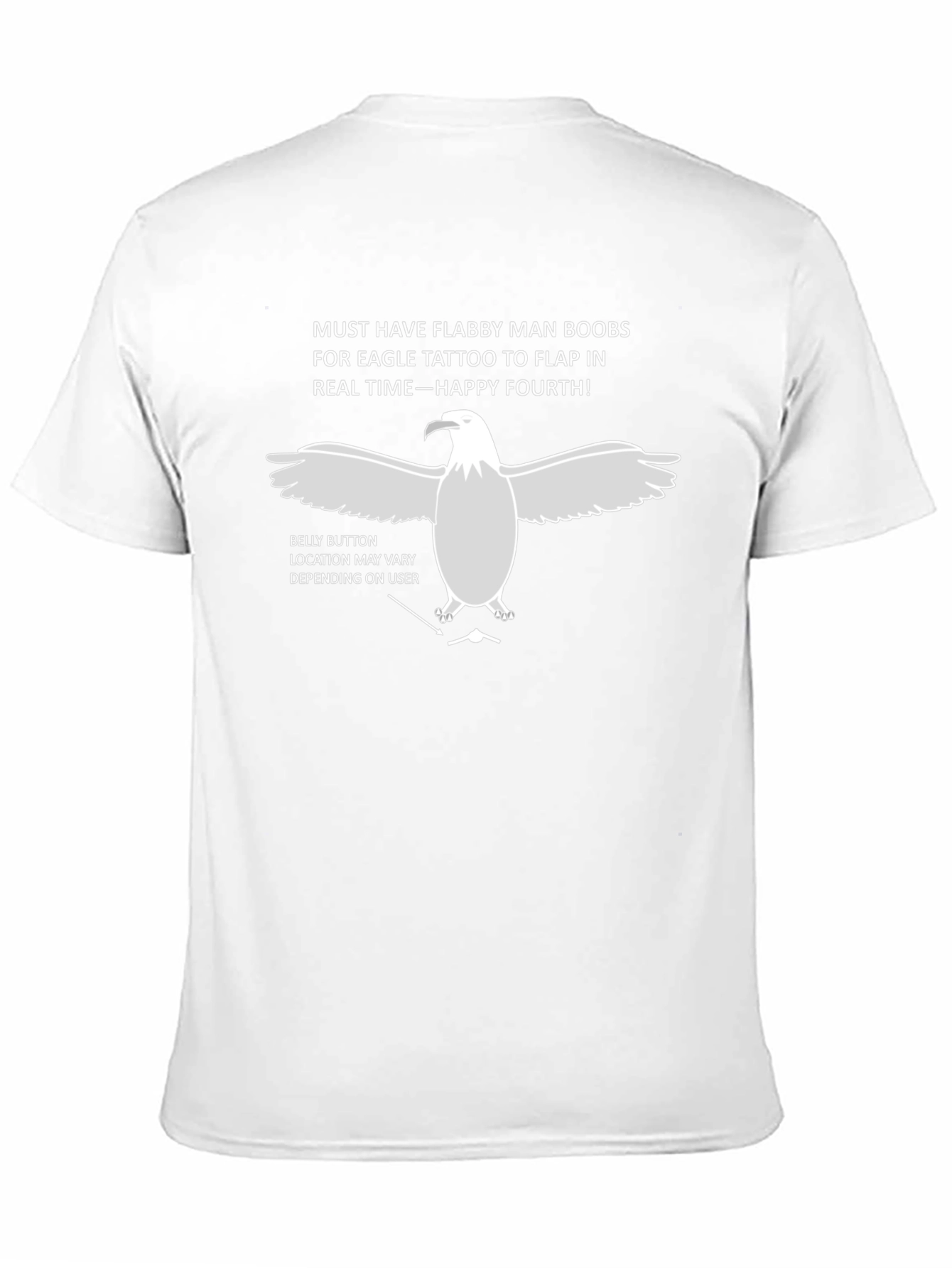 Flabby Man Boobs Eagle Tattoo Funny T-Shirt
