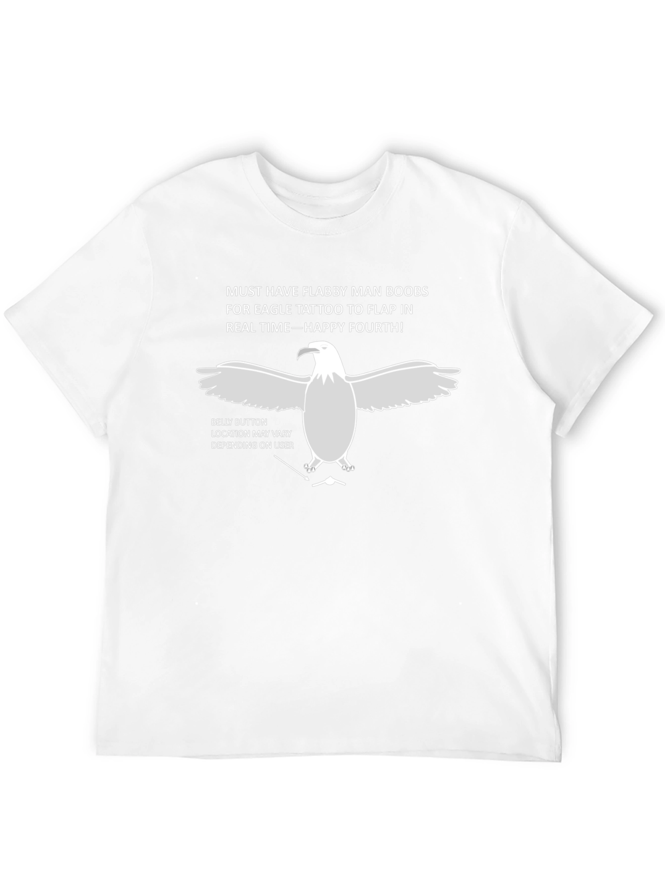Flabby Man Boobs Eagle Tattoo Funny T-Shirt