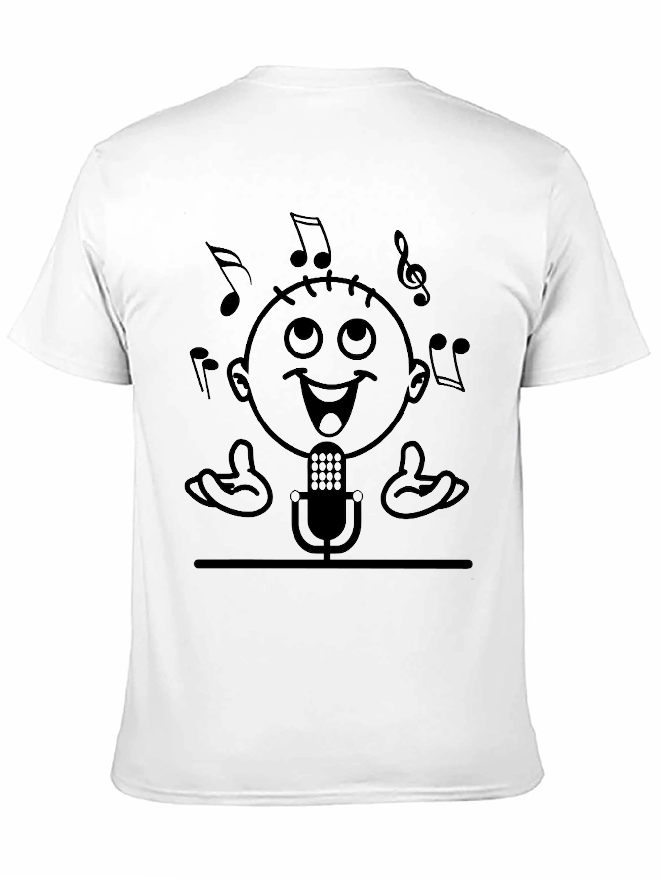 Singer Cartoon Graphic Black T-Shirt