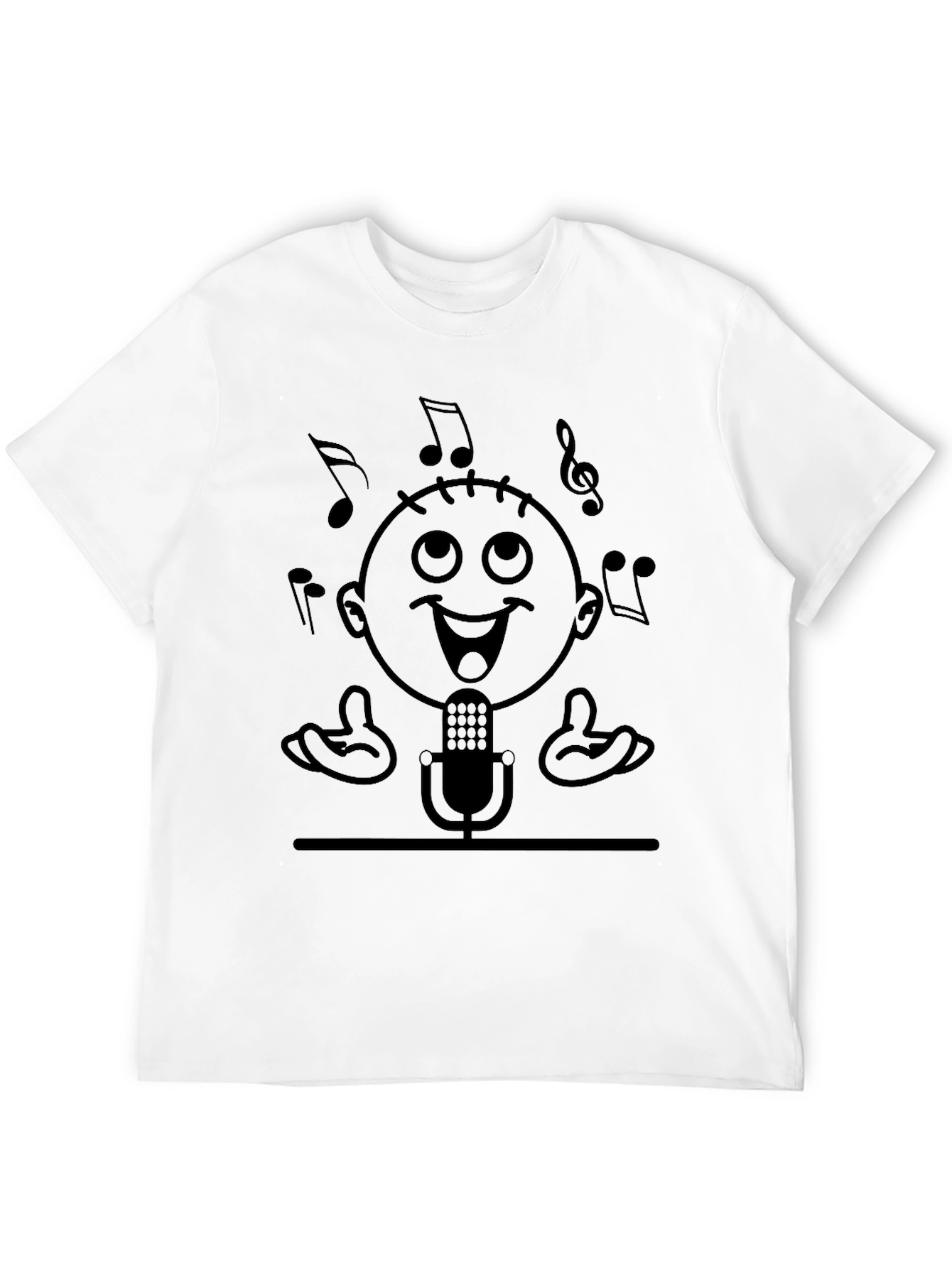 Singer Cartoon Graphic Black T-Shirt