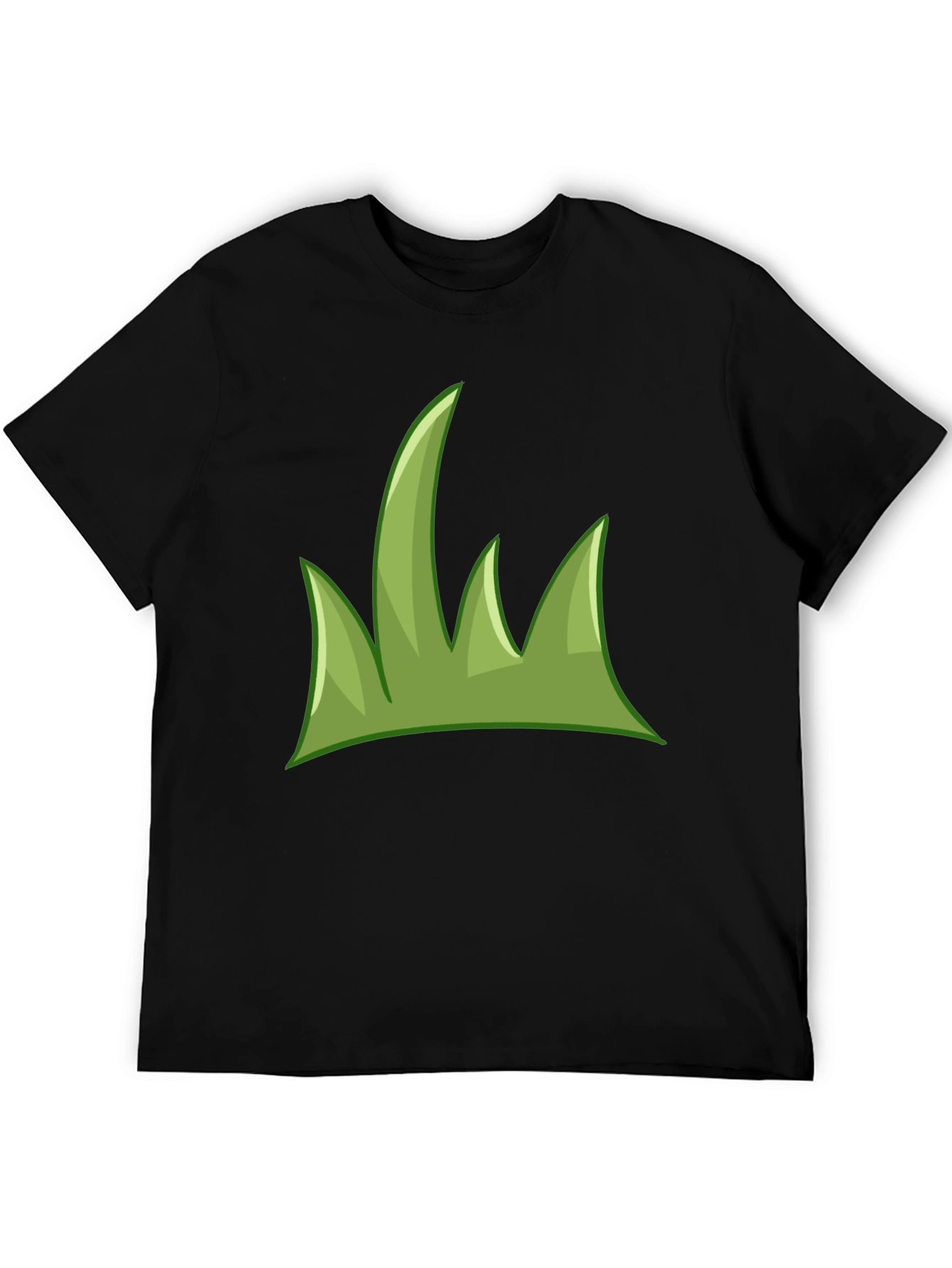 Green Grass Graphic Tee - Casual Black T-Shirt