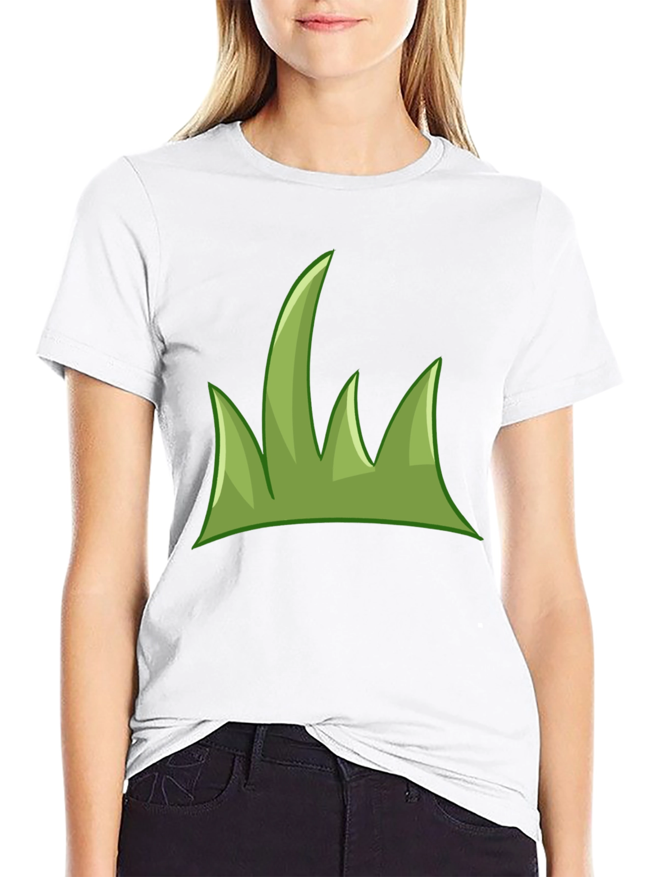 Green Grass Graphic Tee - Casual Black T-Shirt
