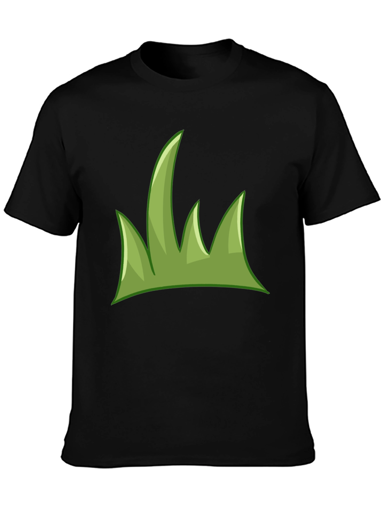 Green Grass Graphic Tee - Casual Black T-Shirt