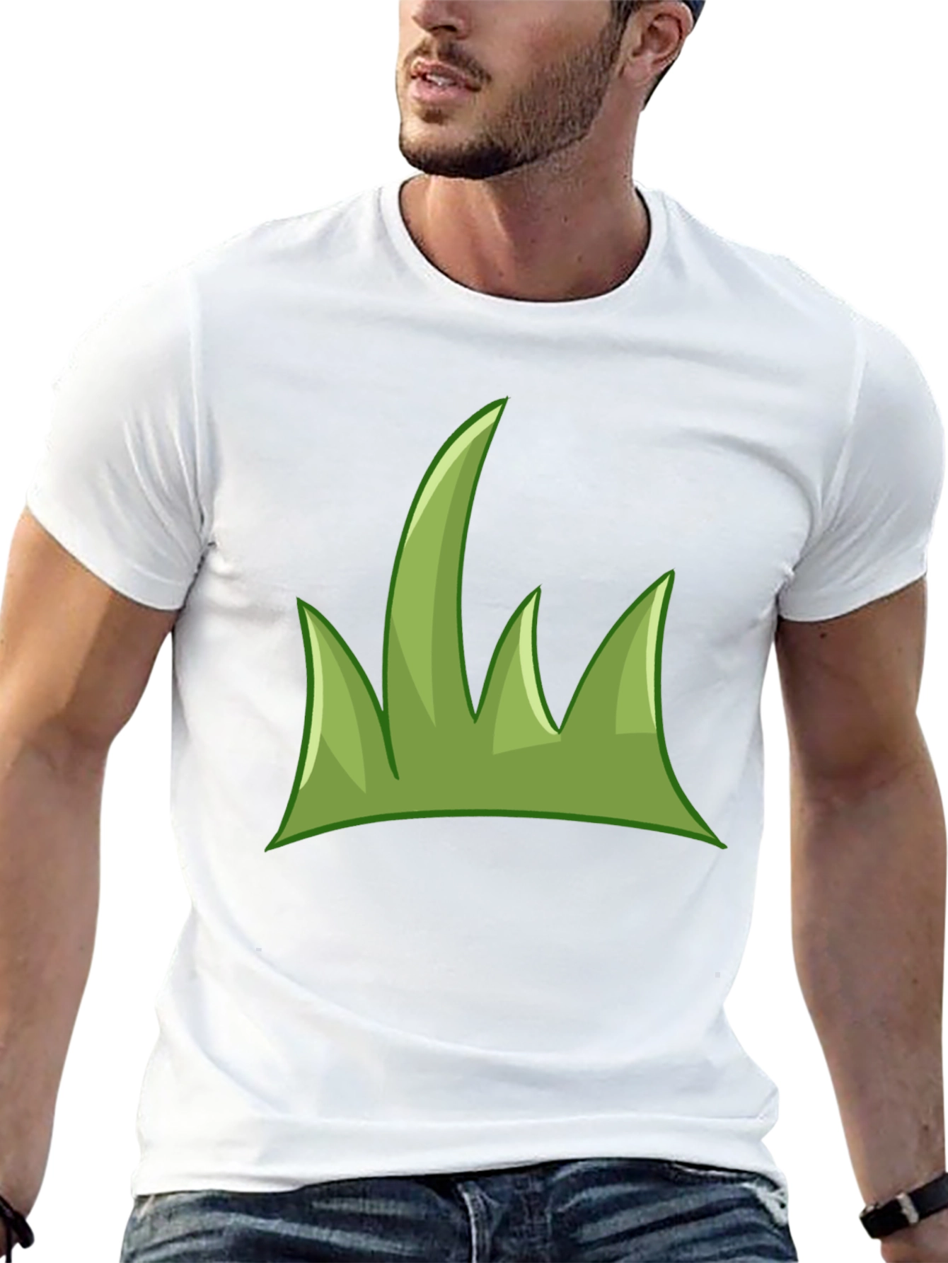 Green Grass Graphic Tee - Casual Black T-Shirt
