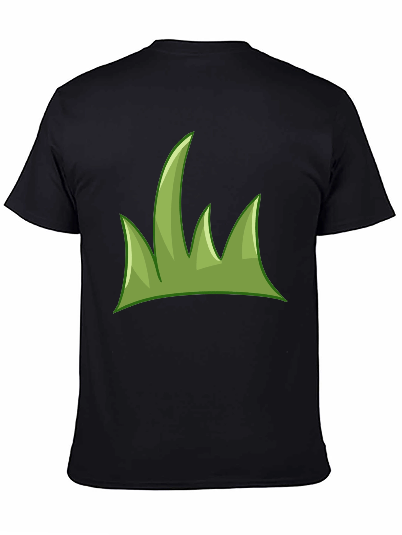 Green Grass Graphic Tee - Casual Black T-Shirt