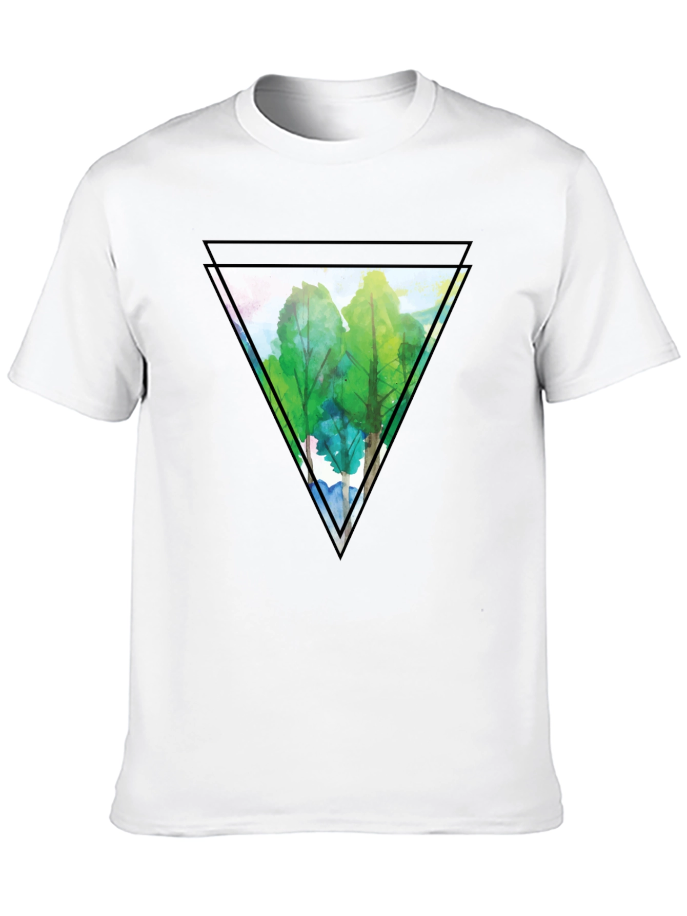 Triangle Forest Graphic Tee - Mens Black T-Shirt