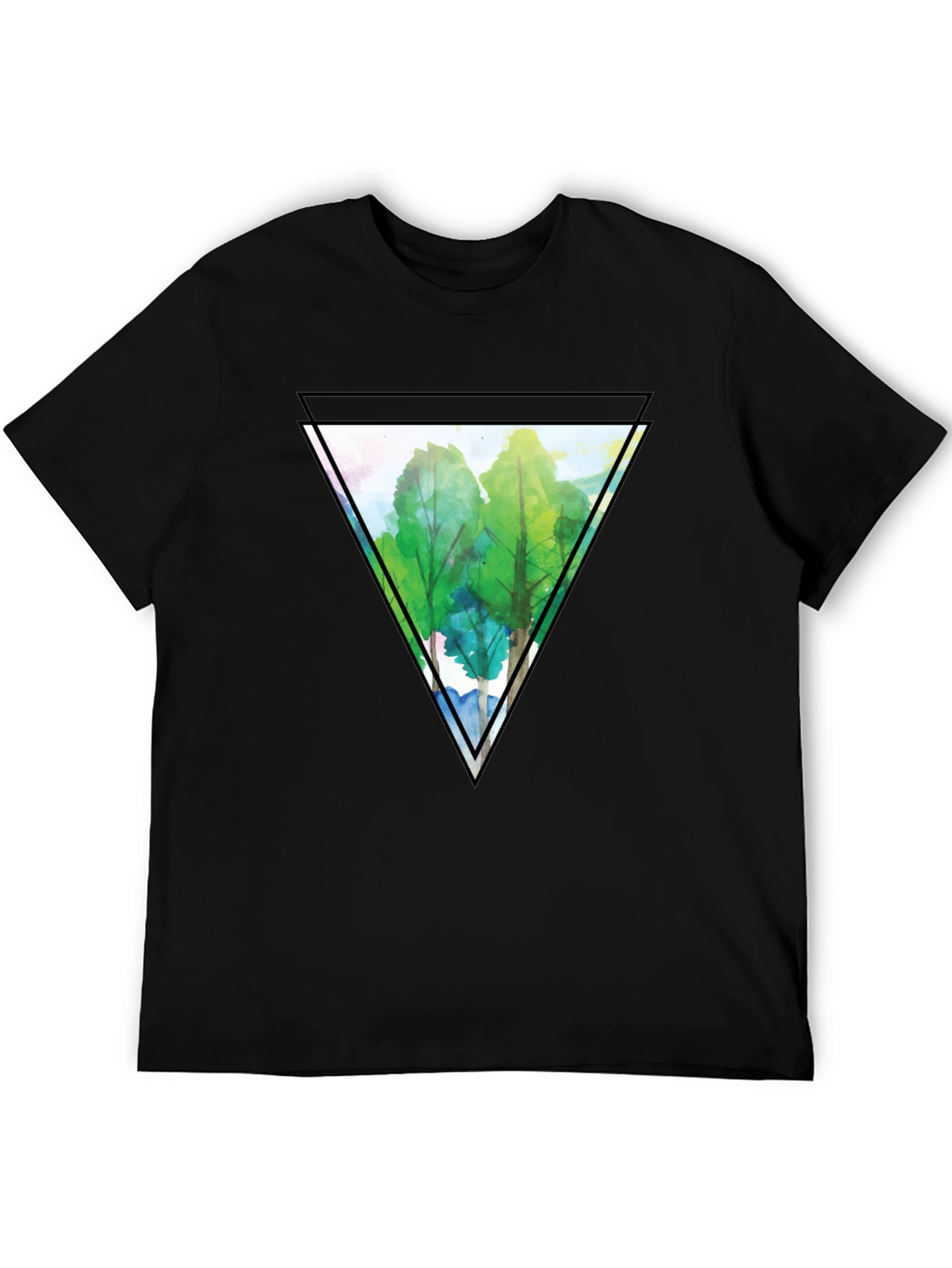 Triangle Forest Graphic Tee - Mens Black T-Shirt