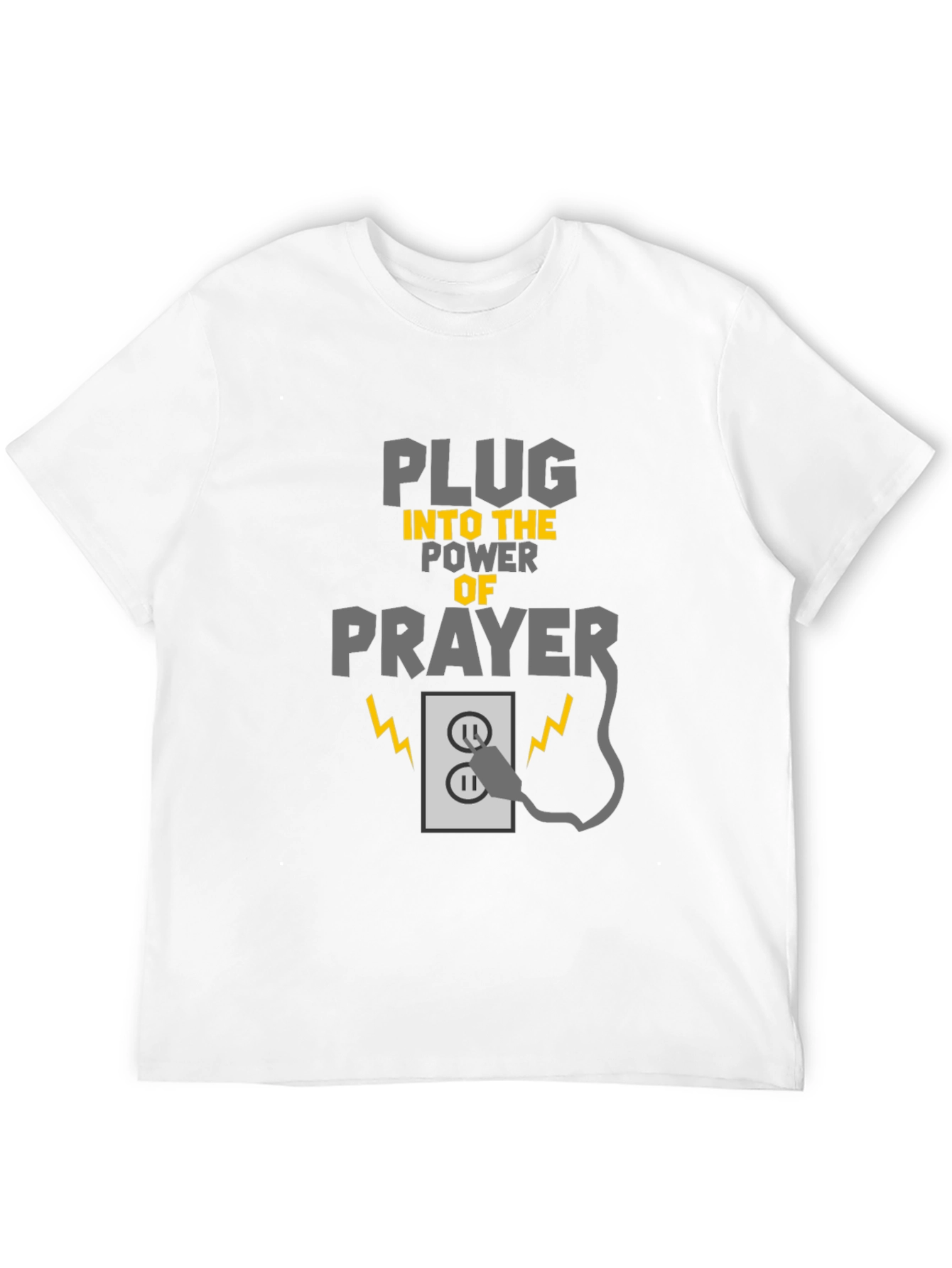Plug Into Prayer Black Graphic T-Shirt