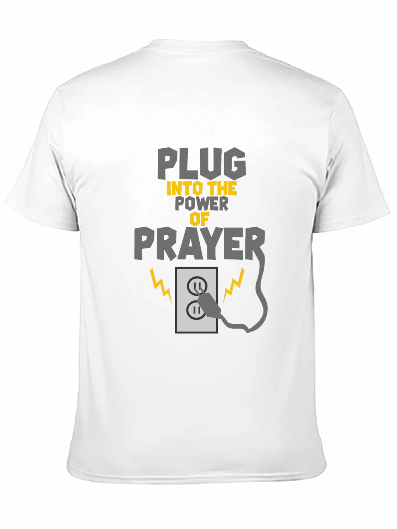Plug Into Prayer Black Graphic T-Shirt